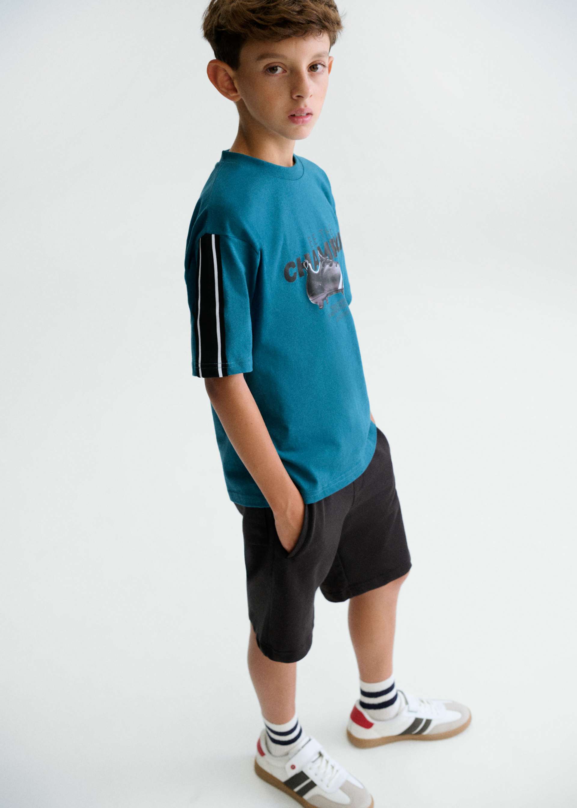 Boy Shorts and Soccer Graphic T-shirt Set