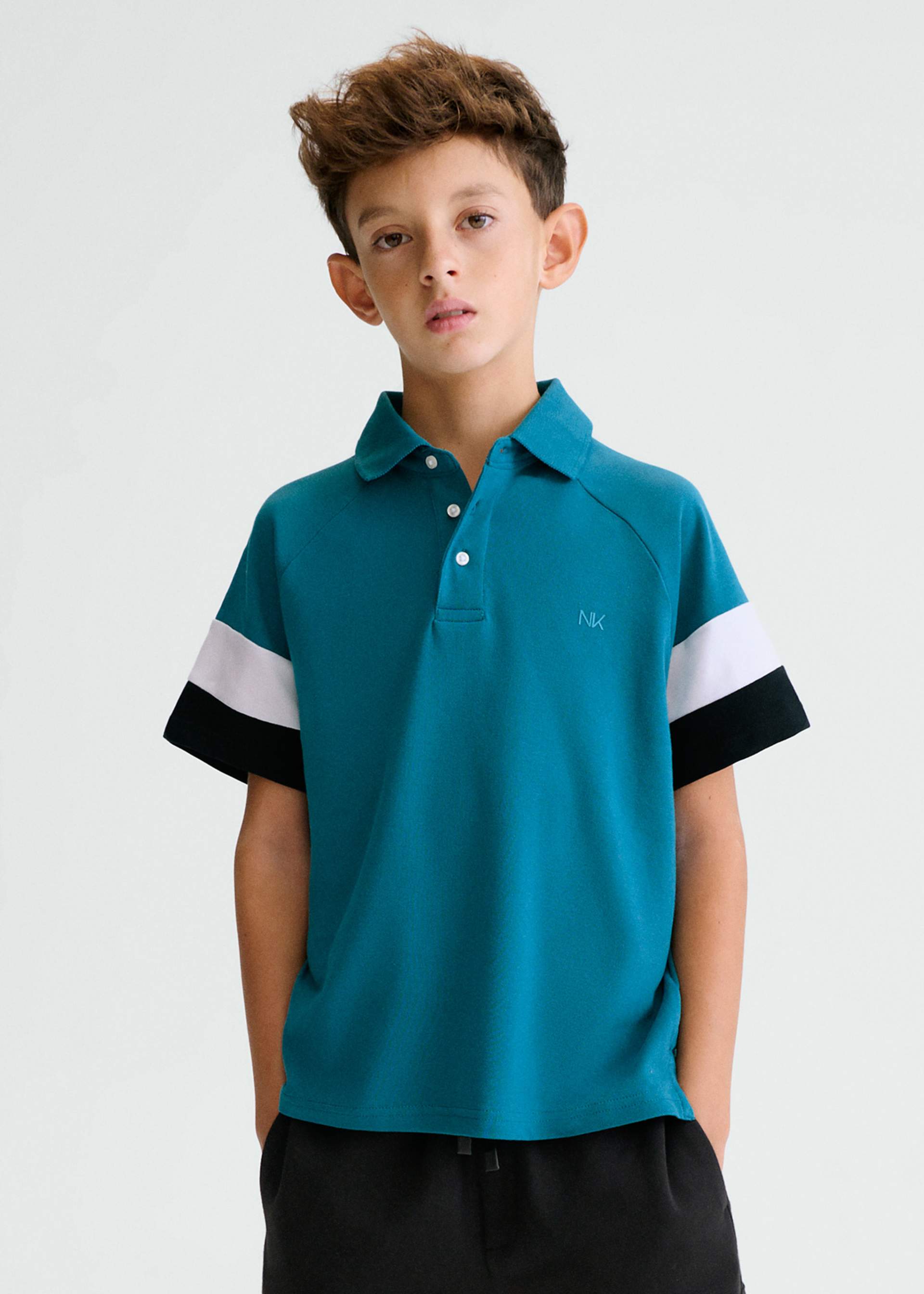 Poloshirt kombineirt Teenager Jungen