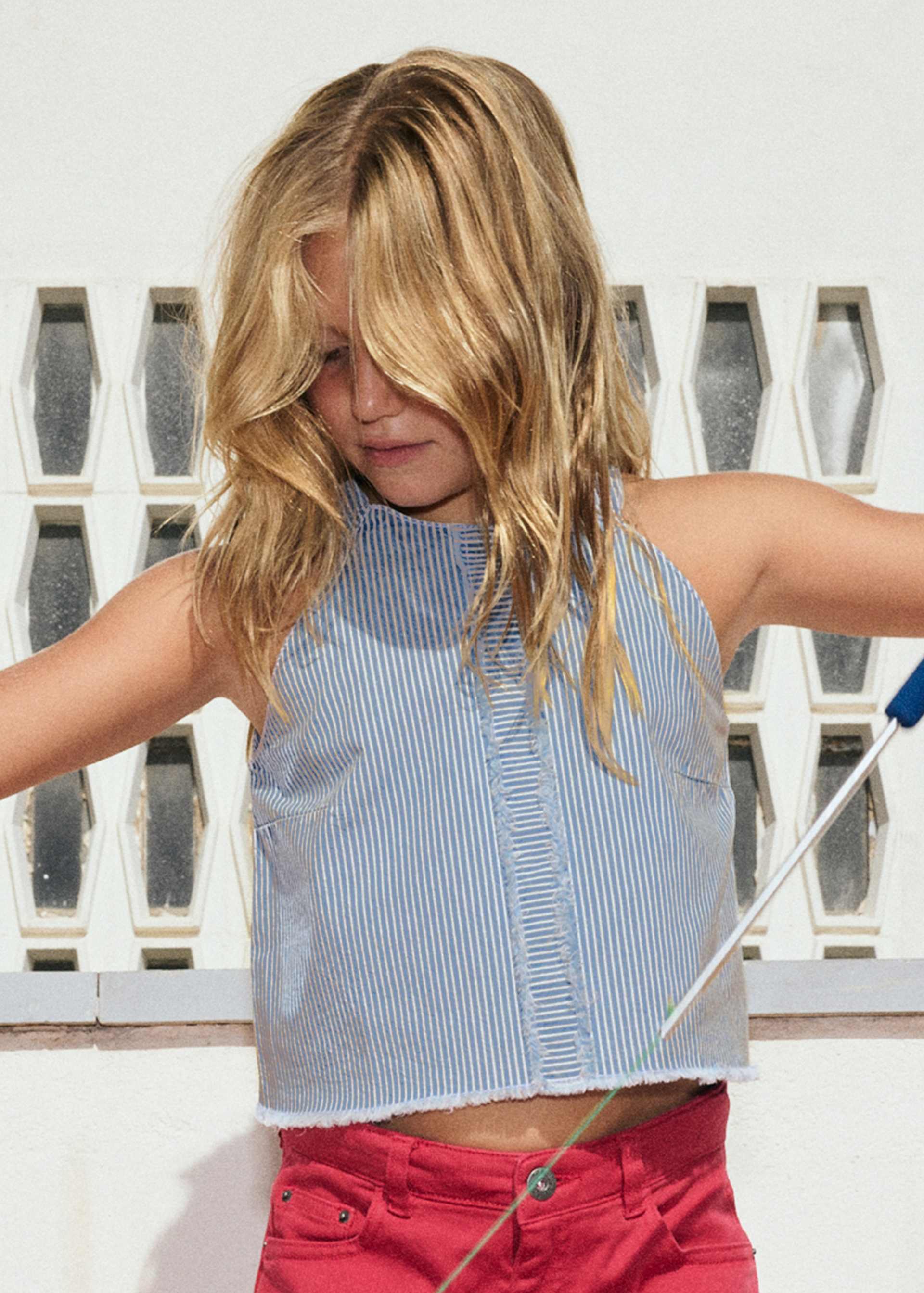 Top jeans righe ragazza