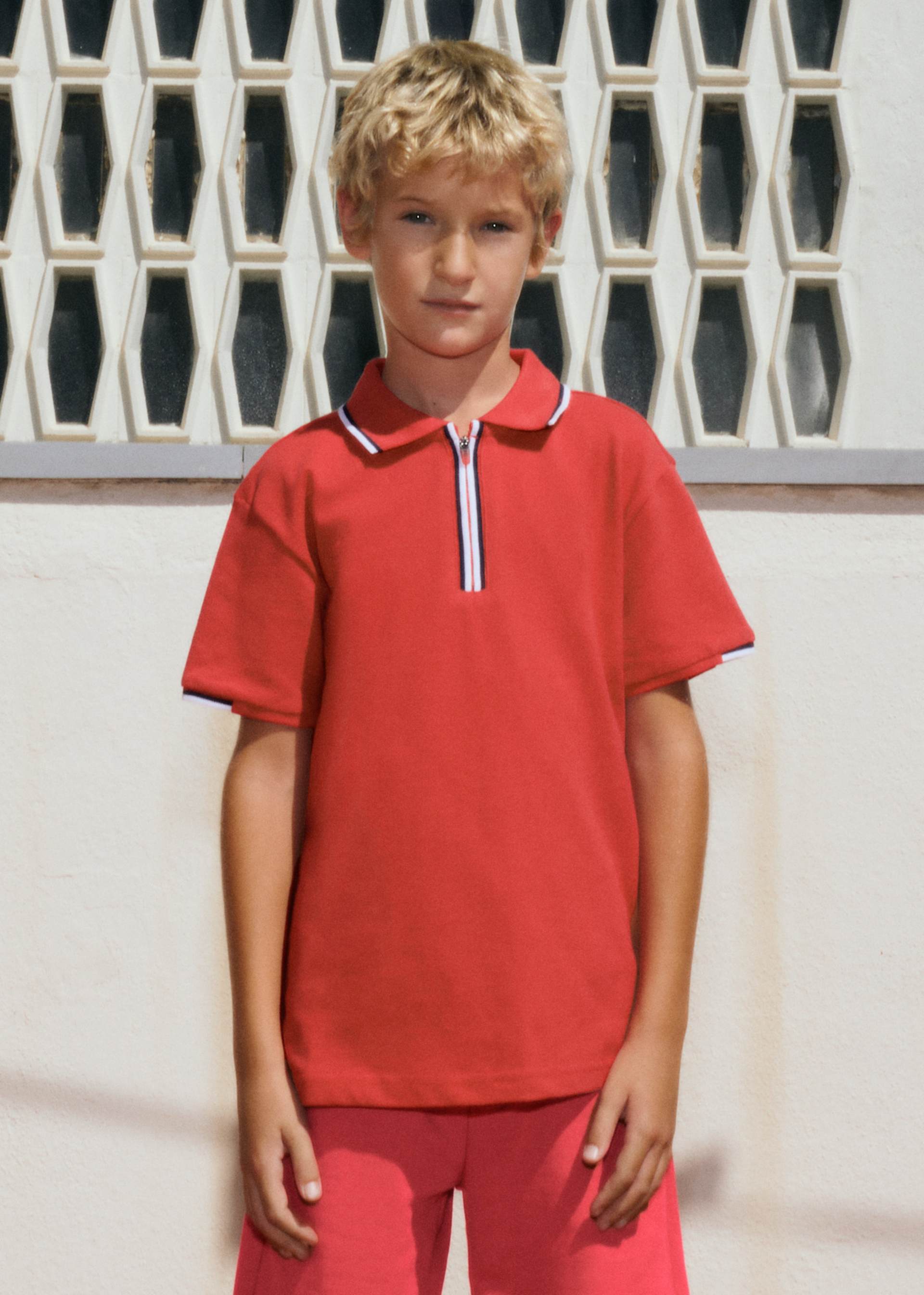 Poloshirt Reißverschluss Teenager Jungen