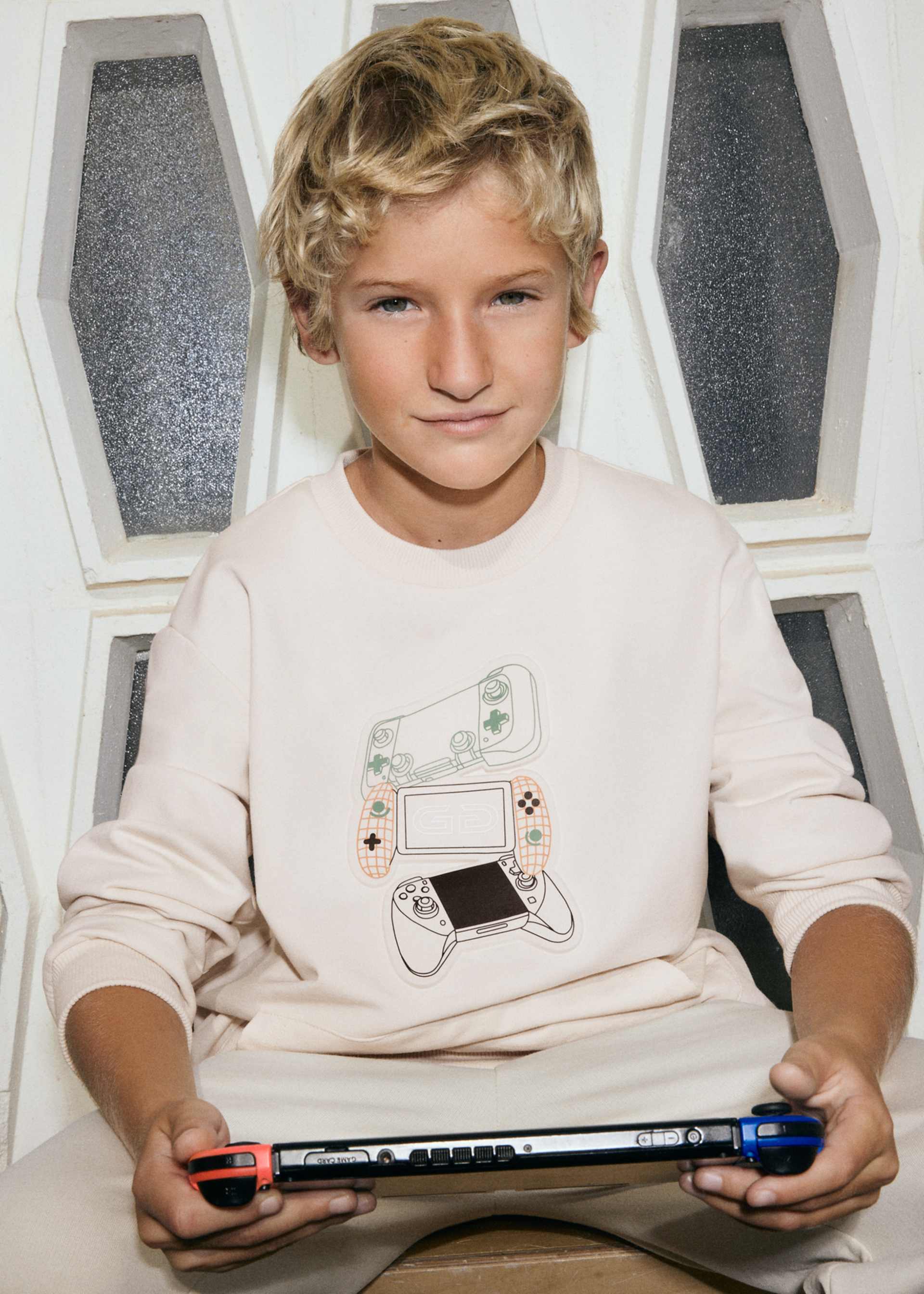 Sweatshirt mit Reliefdetail Teenager Jungen