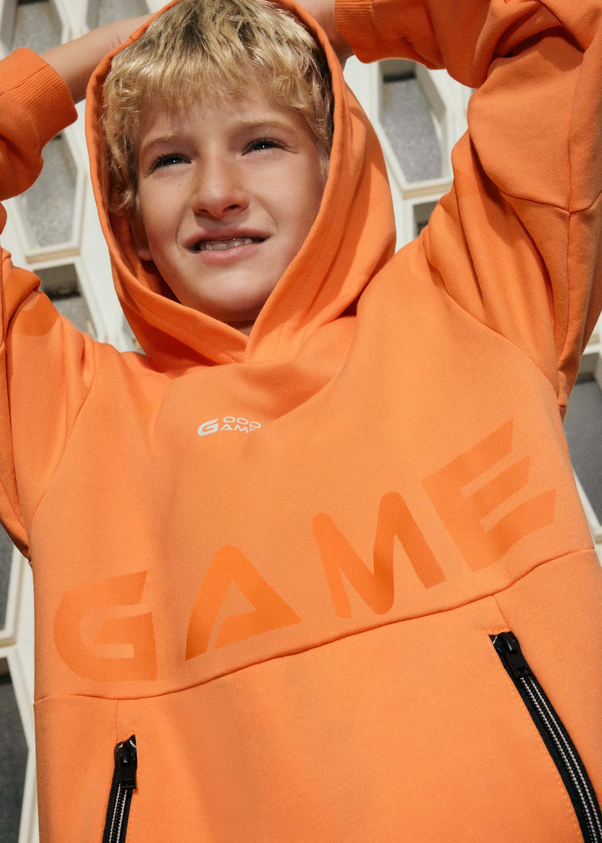 Kapuzen-Sweatshirt Reißverschluss Teenager Jungen