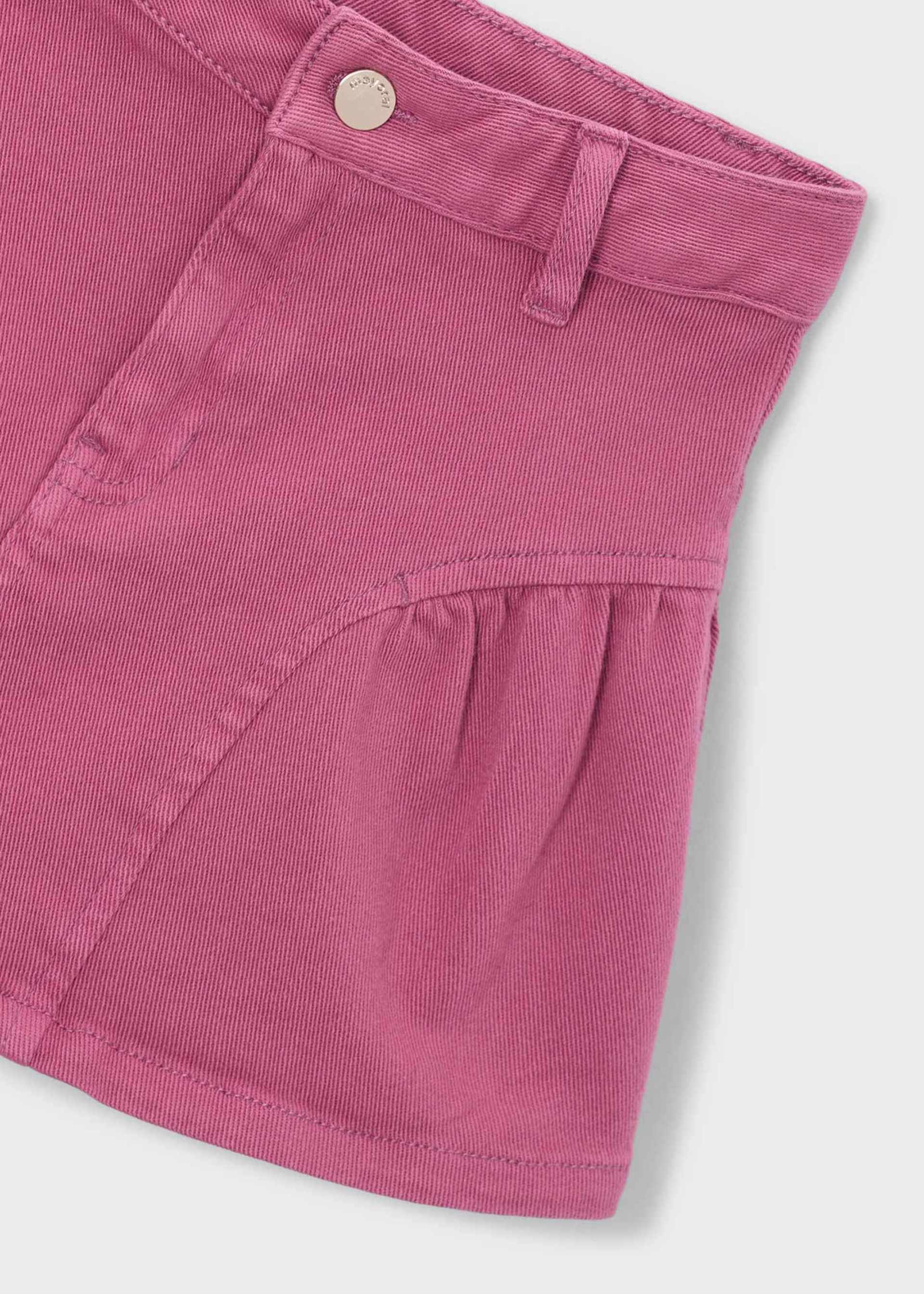 Gathered twill skirt