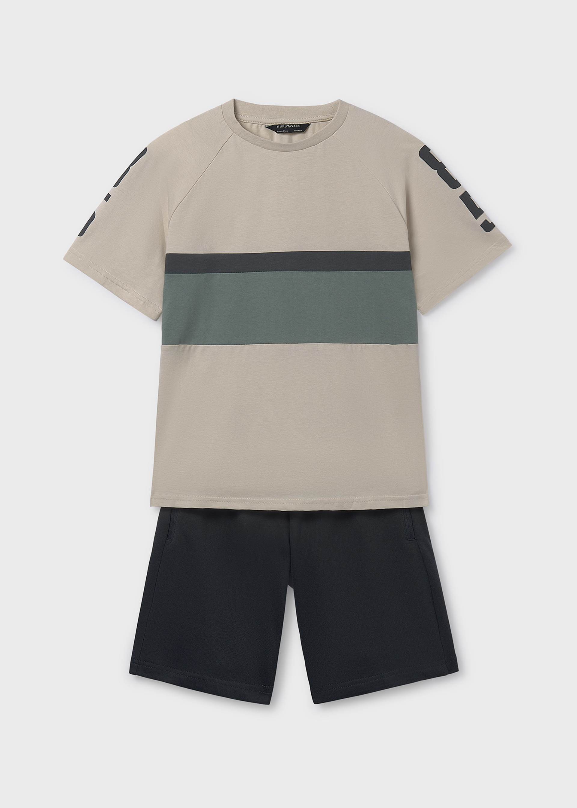 Conjunto bermuda y playera bloque chico