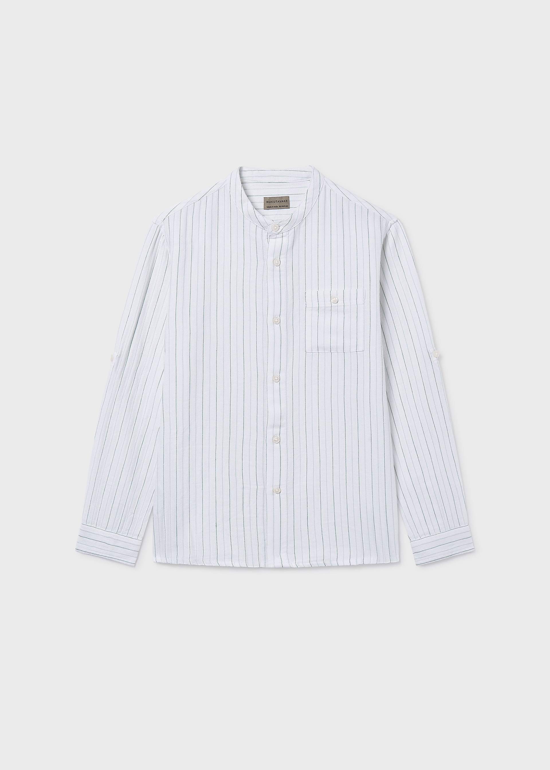 Chemise rayée col mao garçon