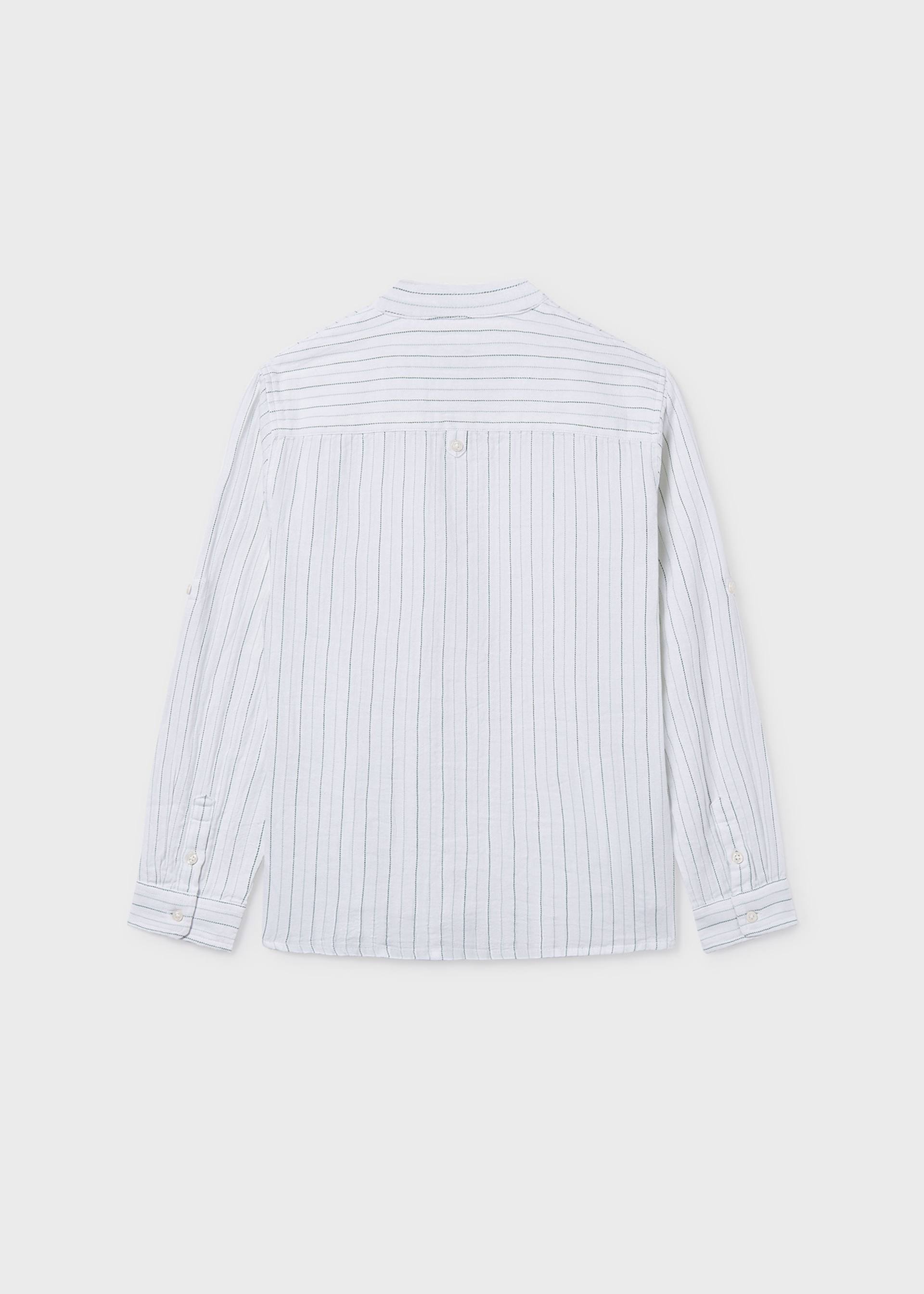 Men's striped shirt with mandarin collar