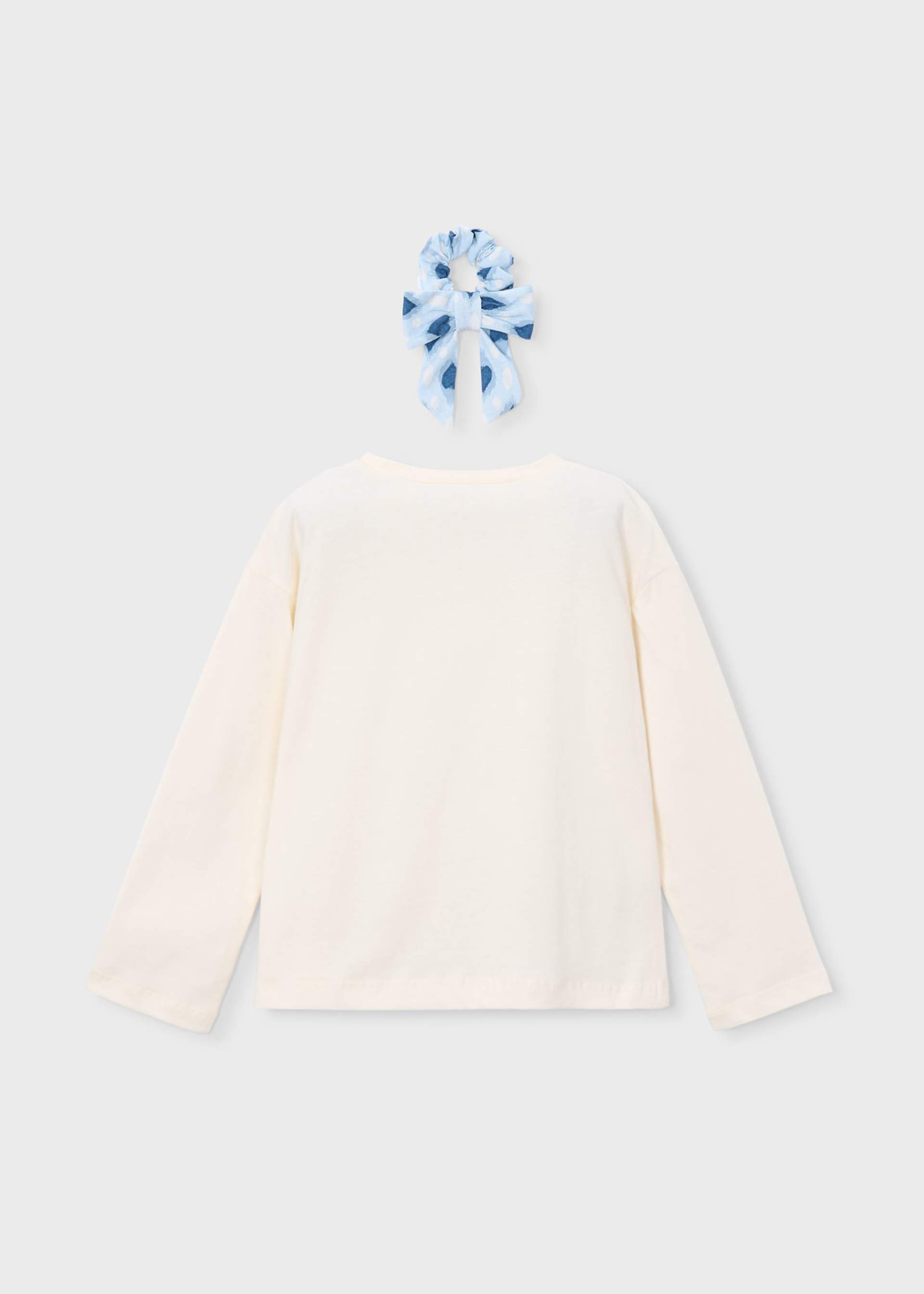 Girls long sleeved T-shirt with scrunchie