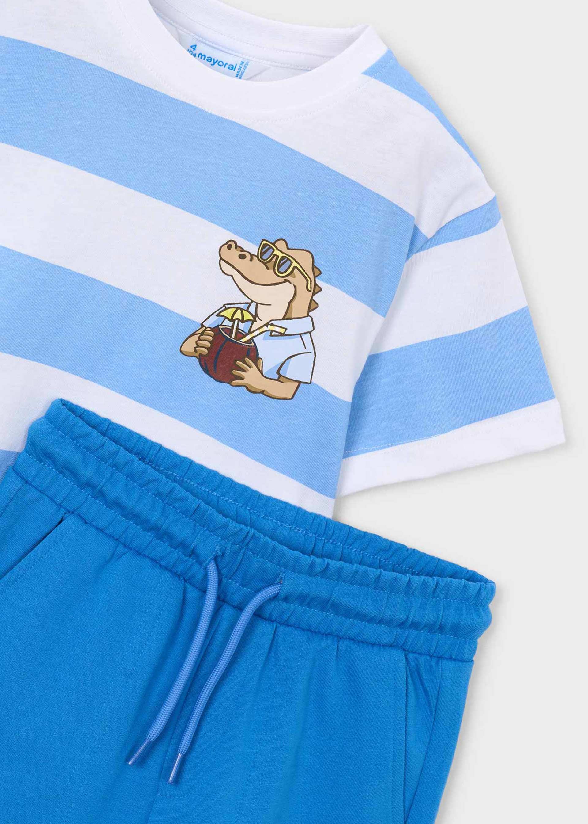 Ensemble pantalon et t-shirt à rayures garçon