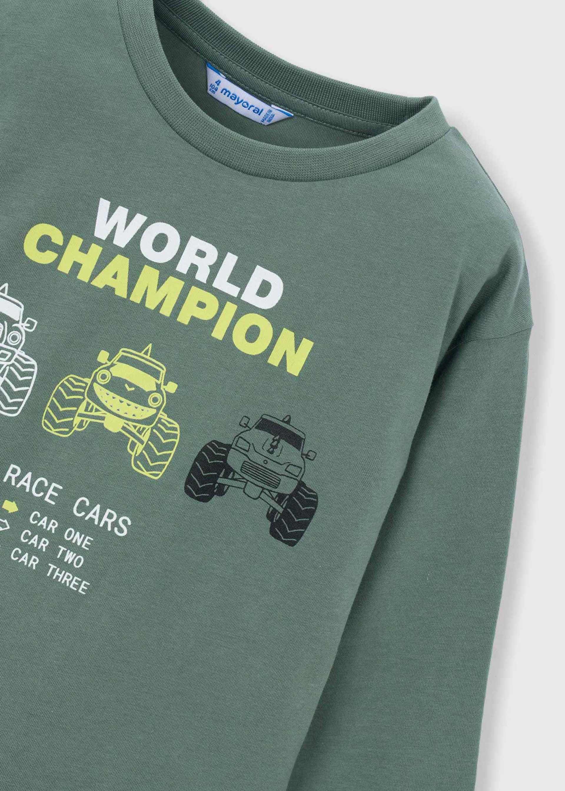 Playera manga larga serigrafía niño