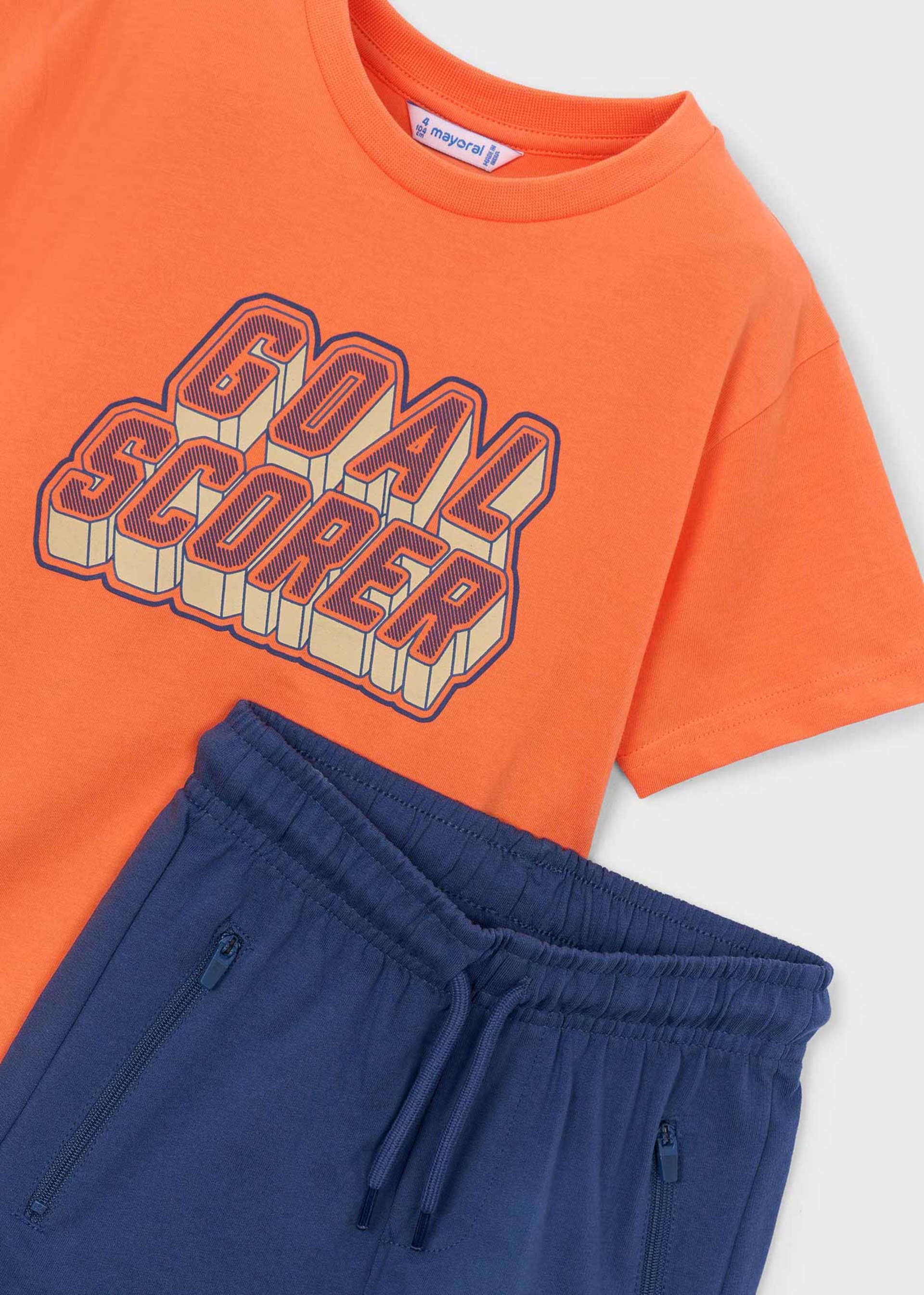 Set pantaloni si tricou litere baiat