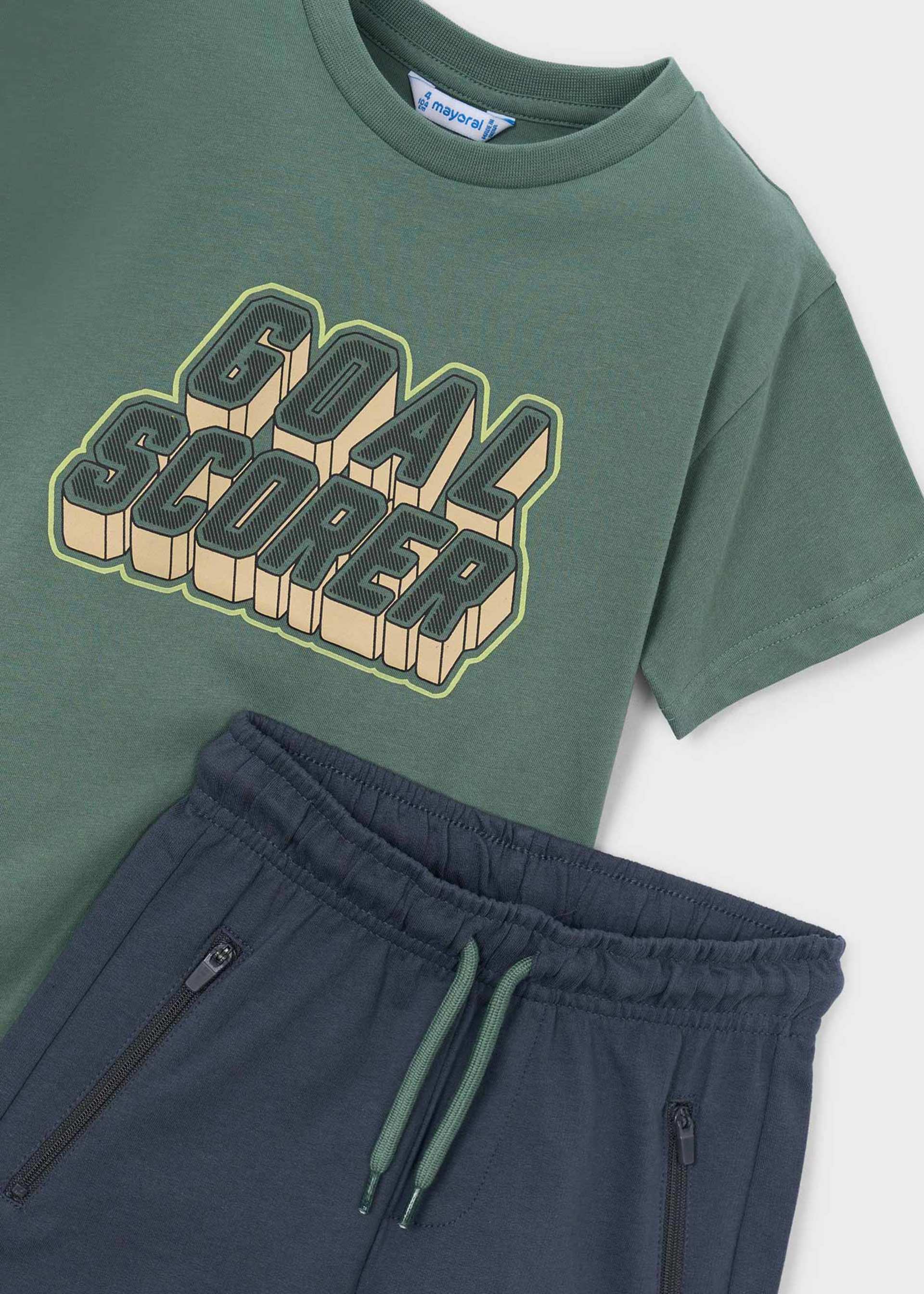 Conjunto pantalón y playera letras niño