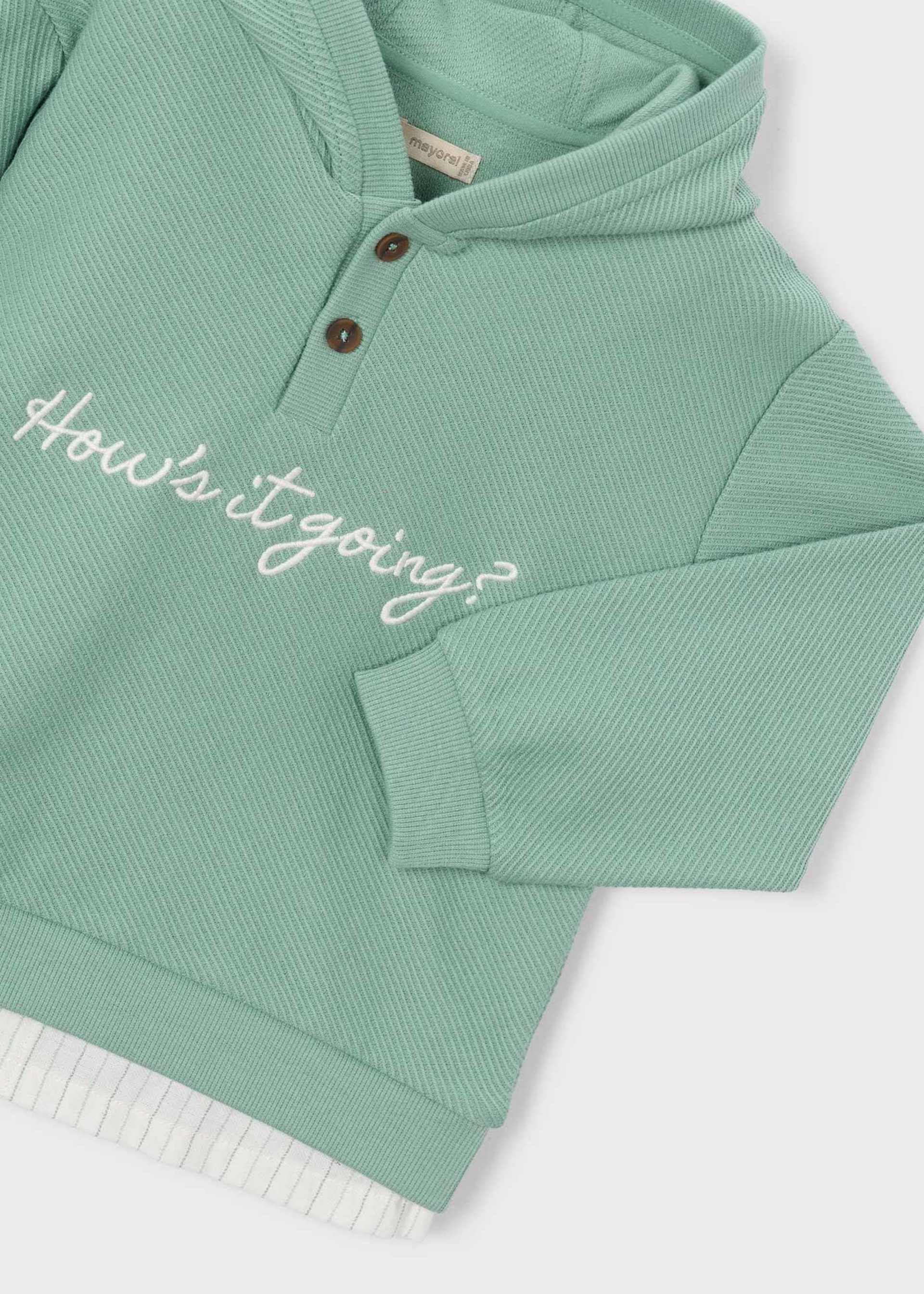 Sweatshirt bestickter Schriftzug Jungen