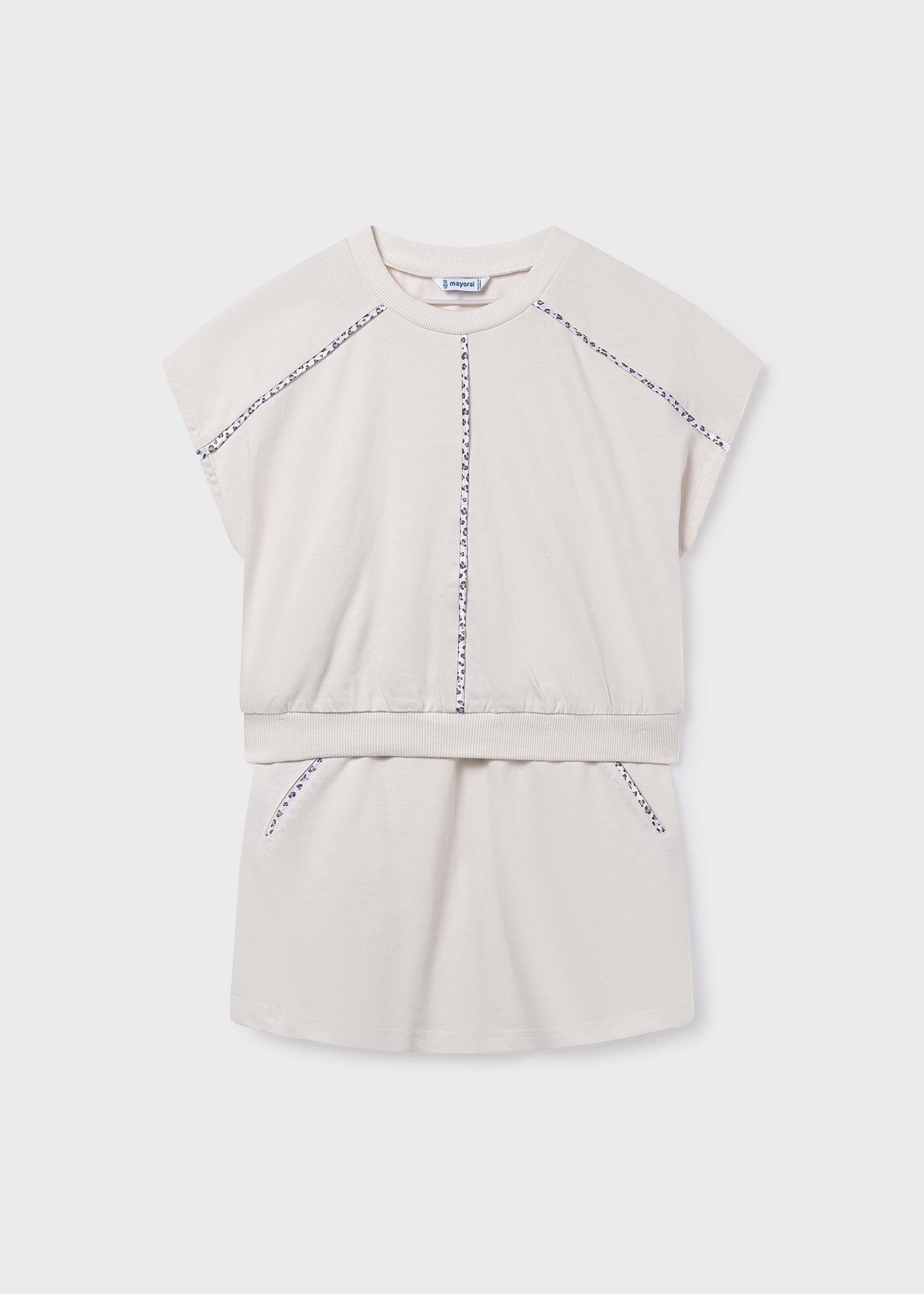 Ensemble jupe et t-shirt contrasté fille