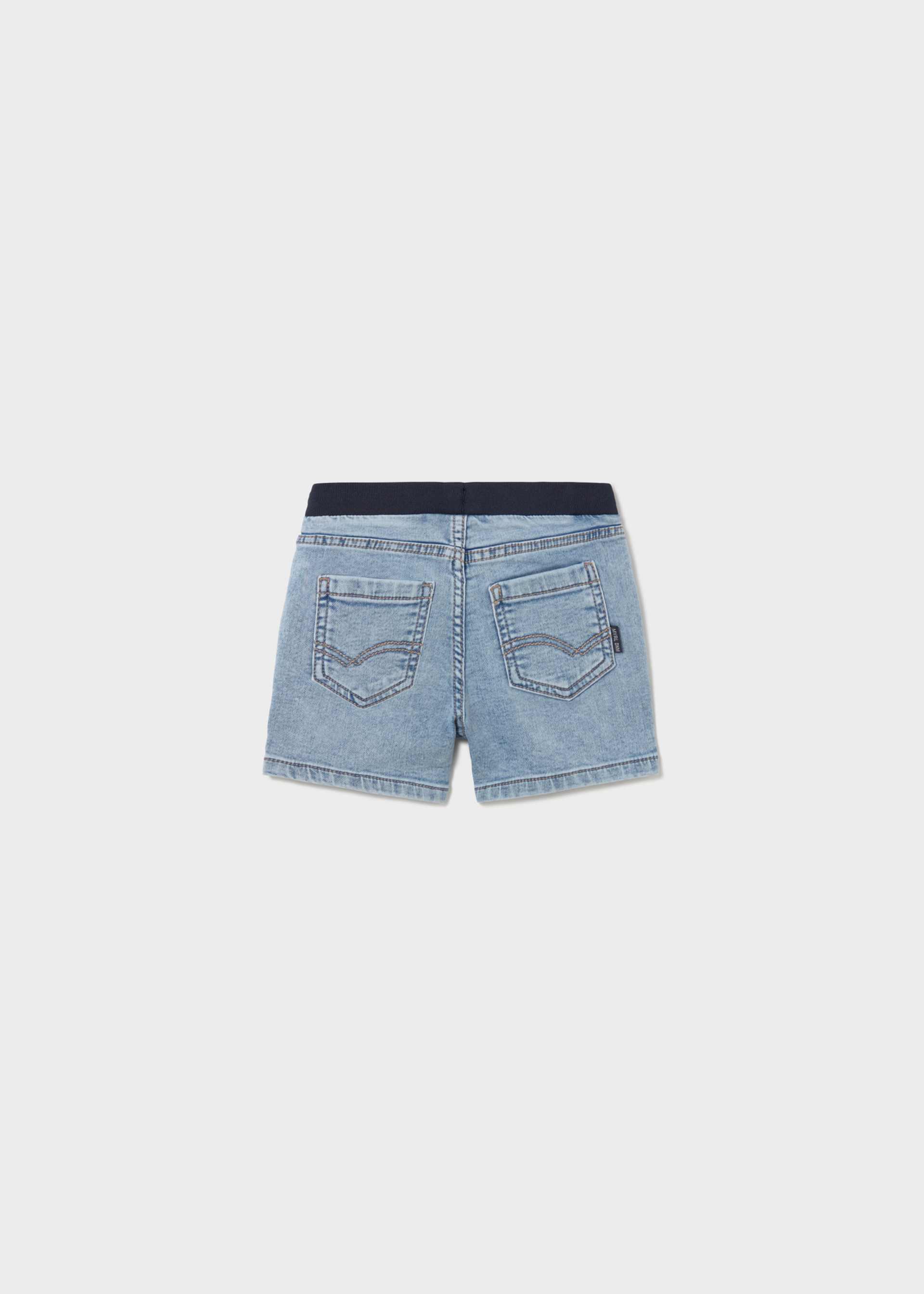 Bermuda en denim à taille élastique bébé