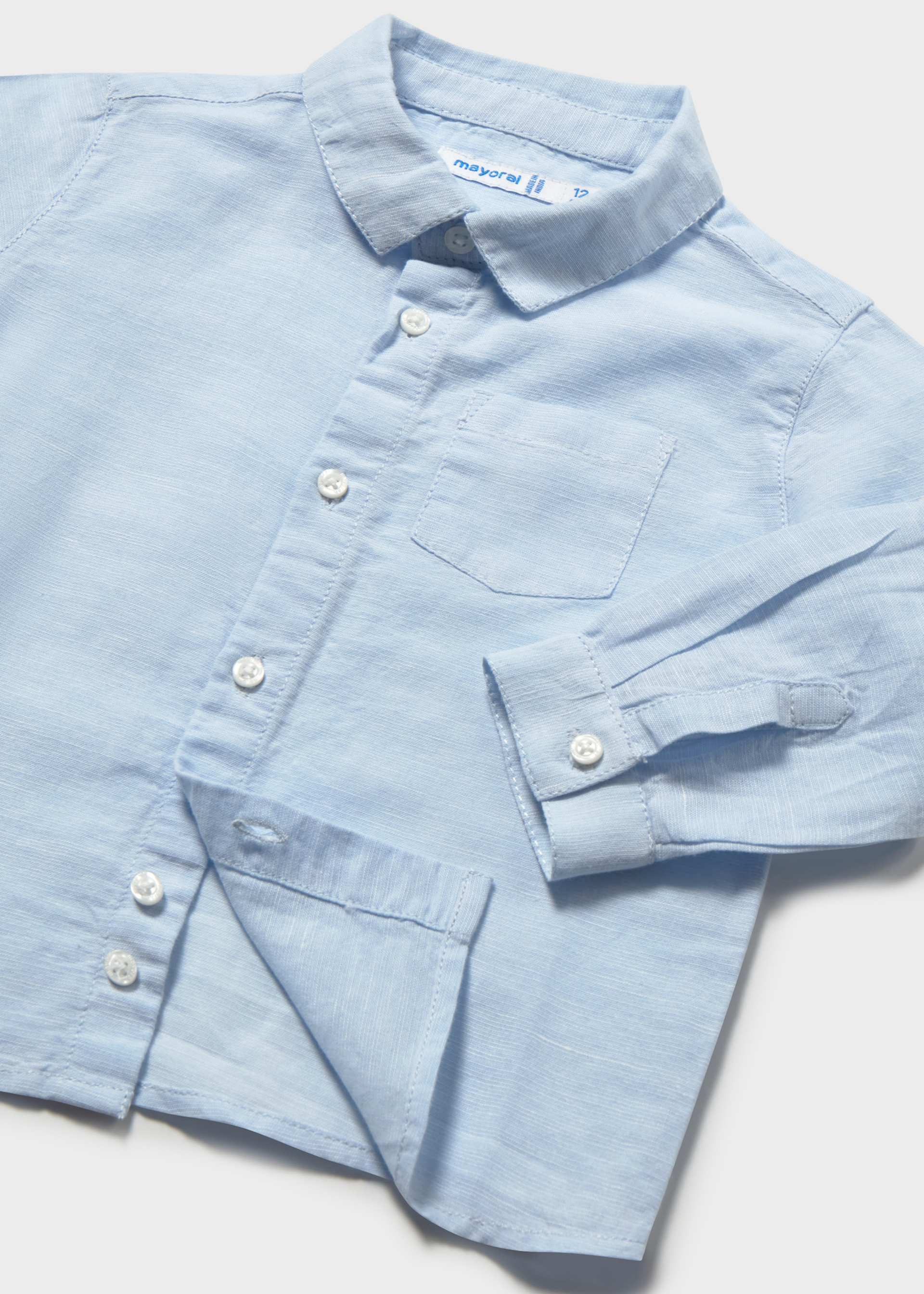 Camicia in lino manica lunga neonato
