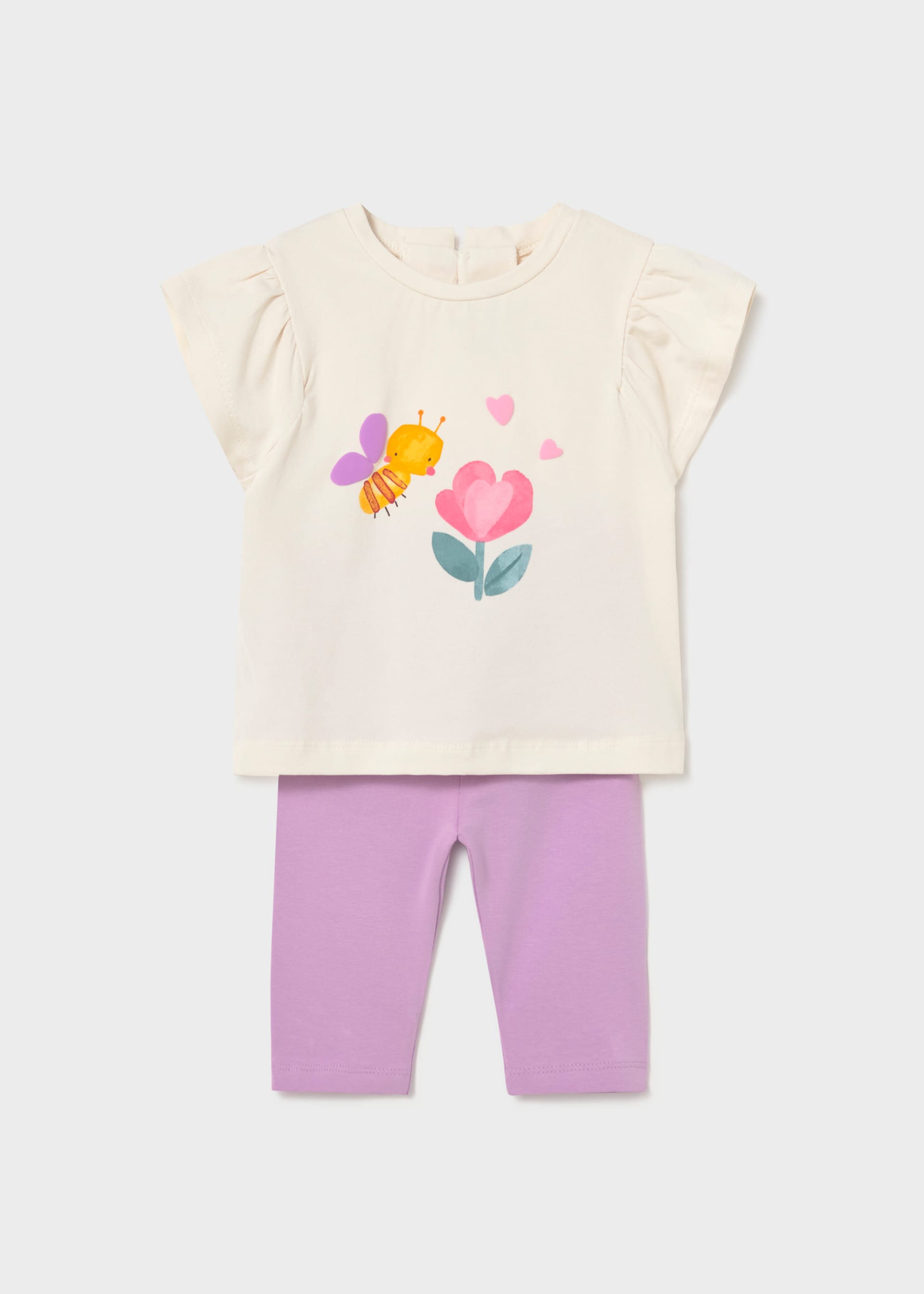 Completo leggings stampato e maglietta neonata