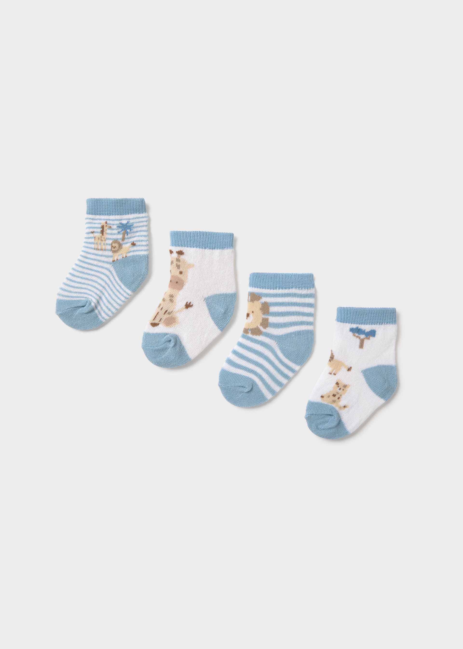 Set of 4 newborn animal socks