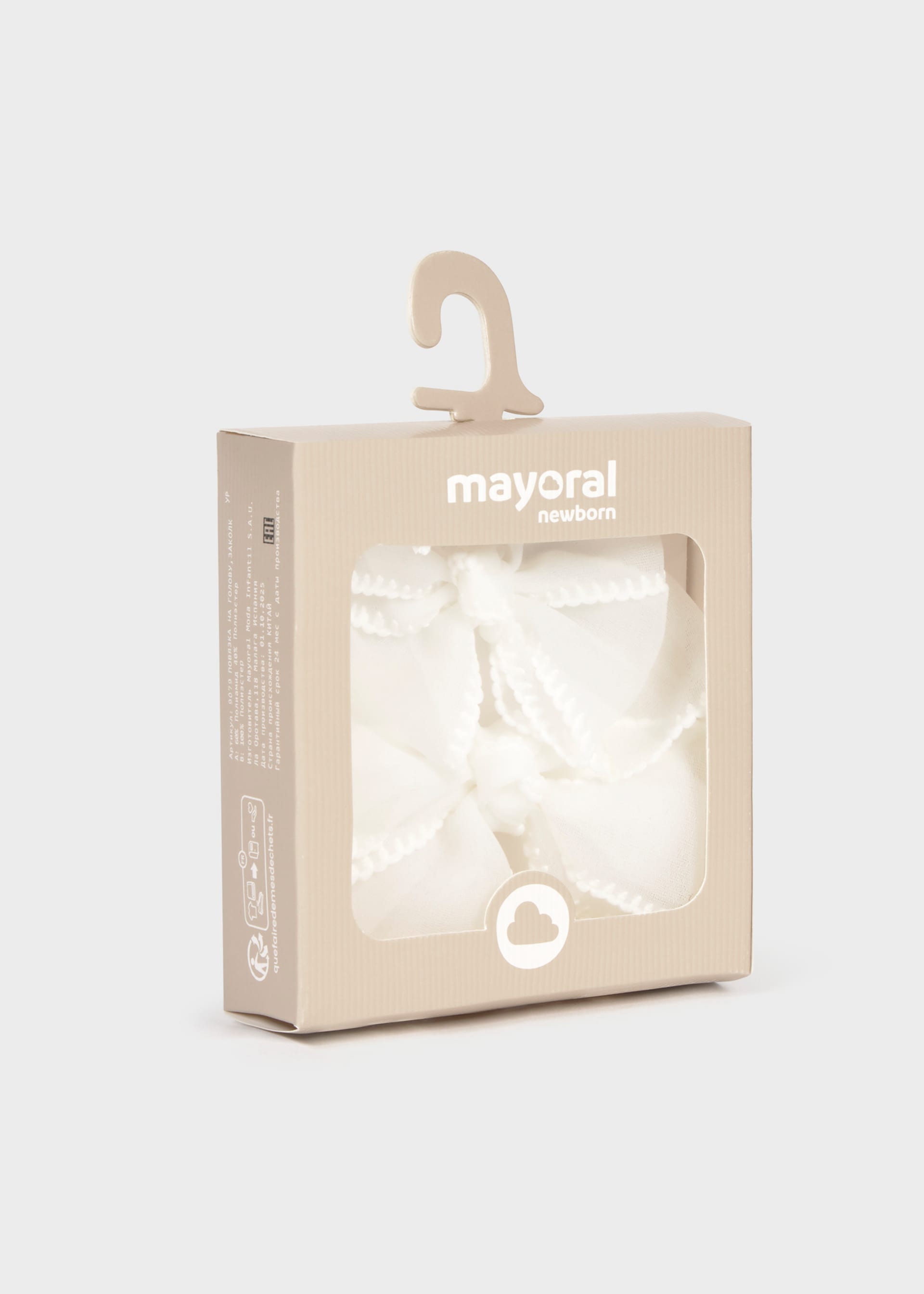 Cerchietto elasticizzato con fermaglio fiocco neonata