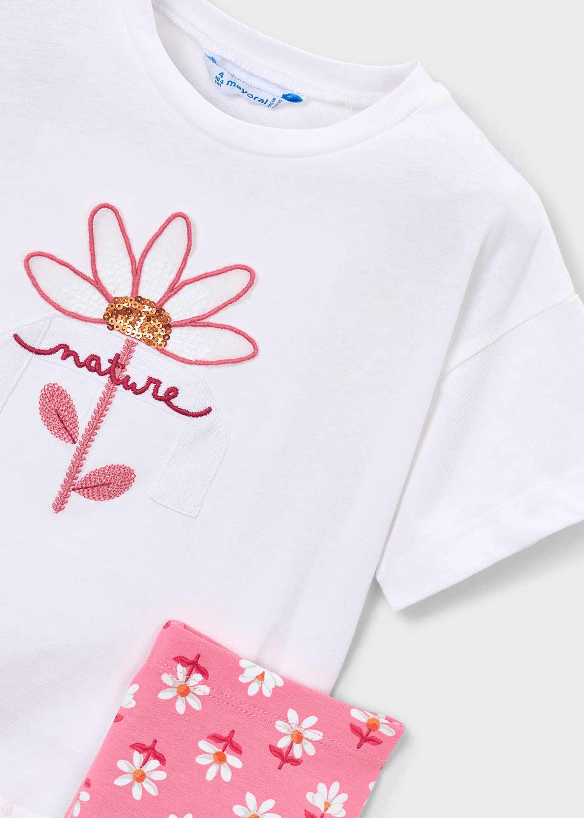 Set Leggings gemustert und T-Shirt Mädchen