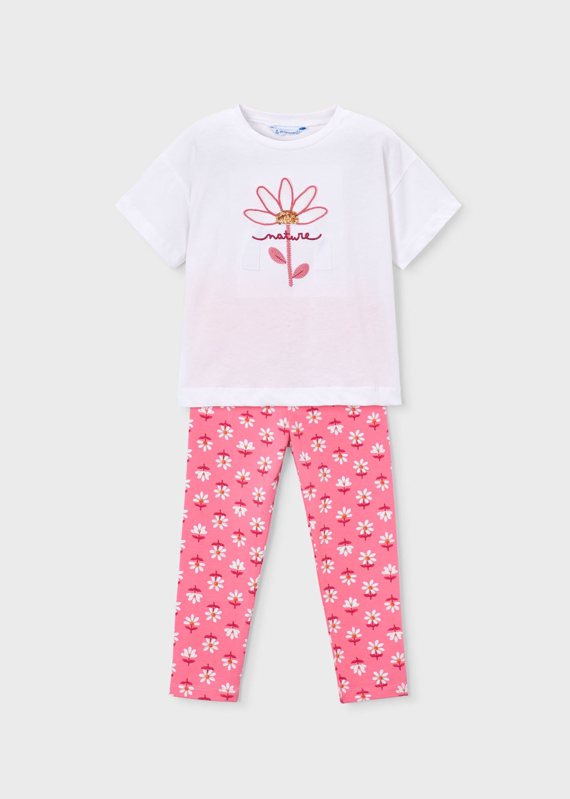 Conjunto legging estampado y playera niña