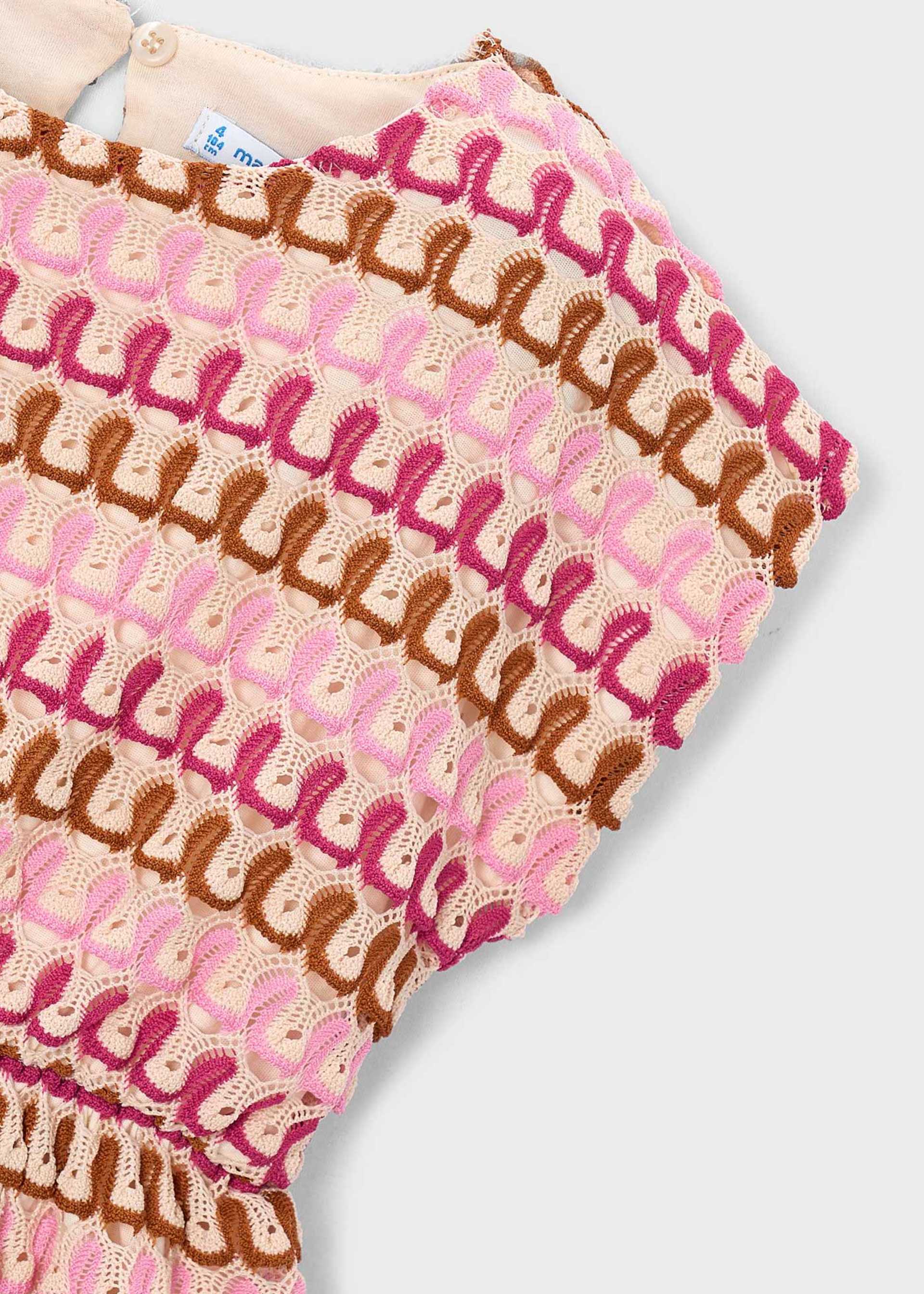 Print knit dress girl