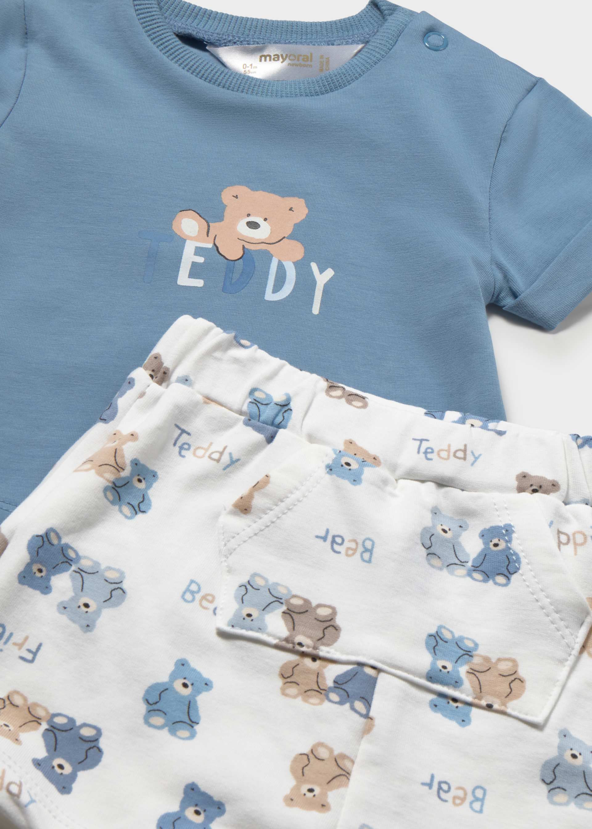 Newborn set printed shorts and shirt