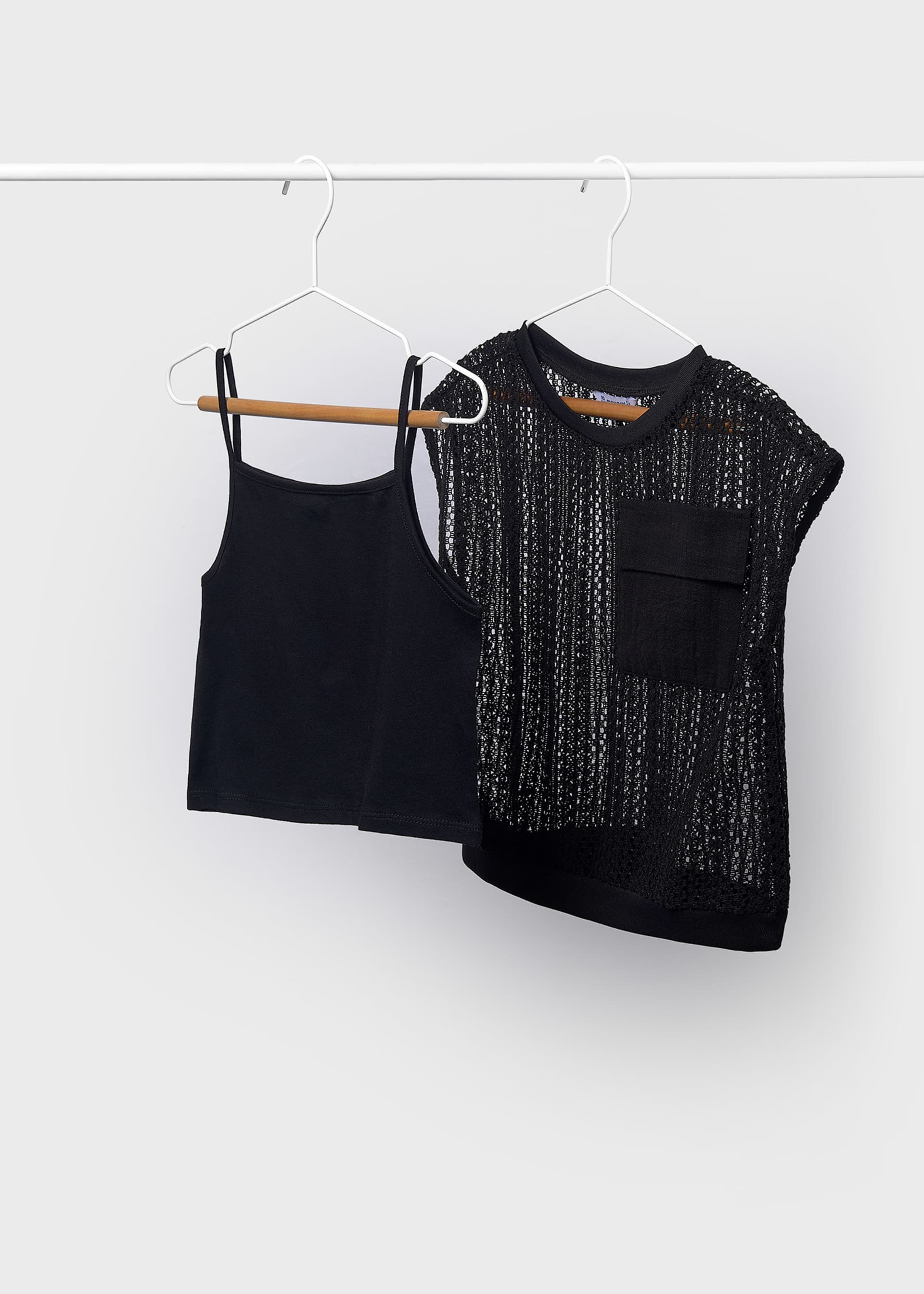 Girl Knit Top with Tank Top