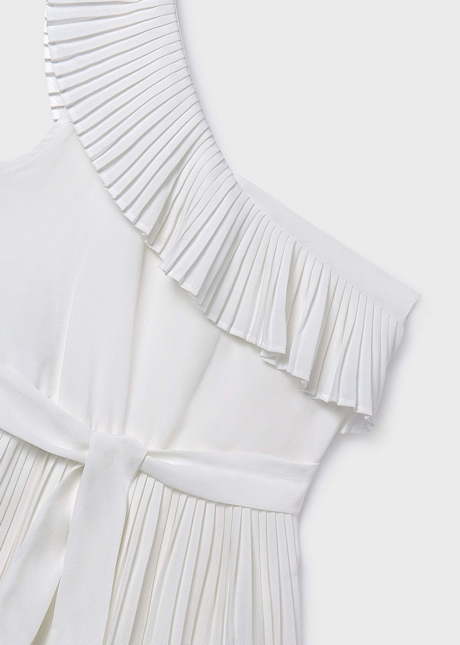 Girls' pleated short jumpsuit