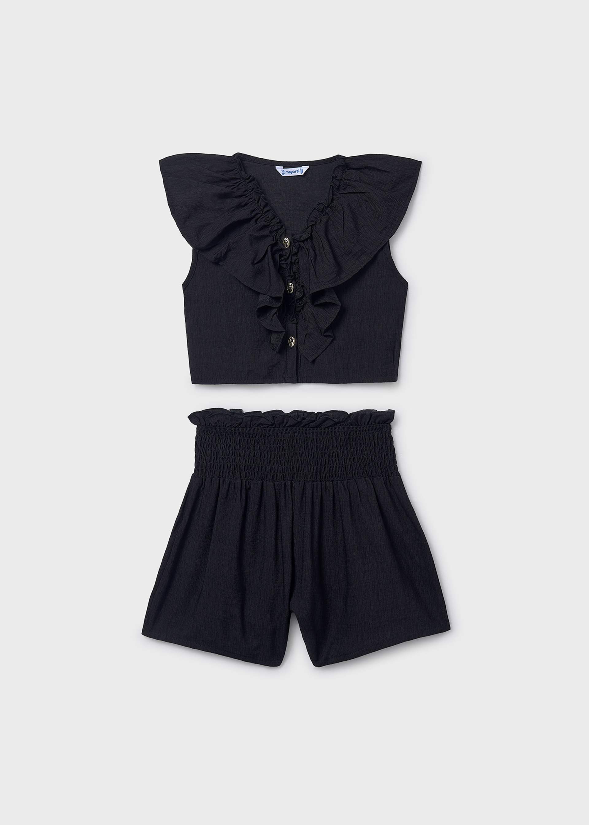 Ensemble short et top à volants fille