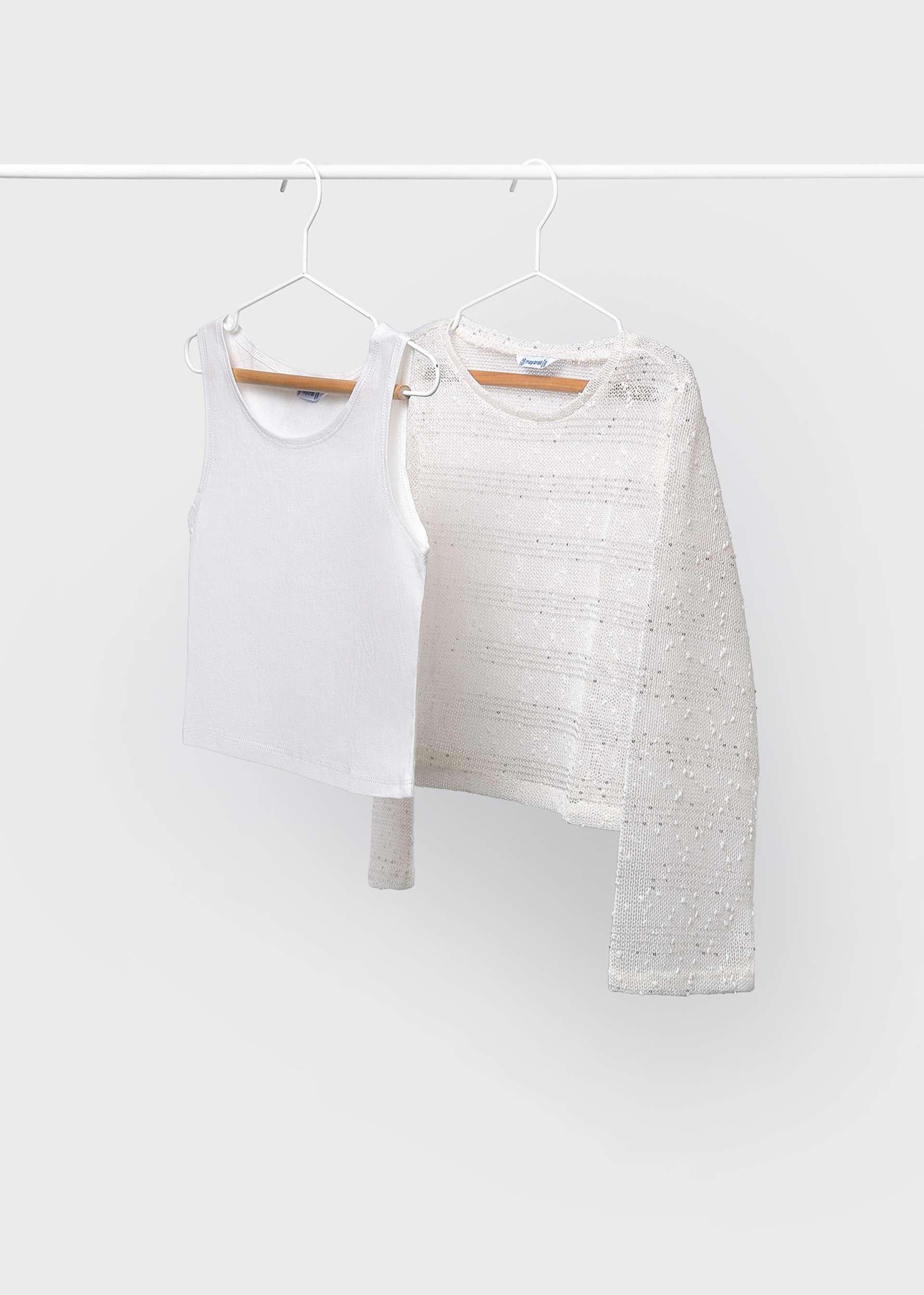 Girl Knit T-shirt with Tank Top