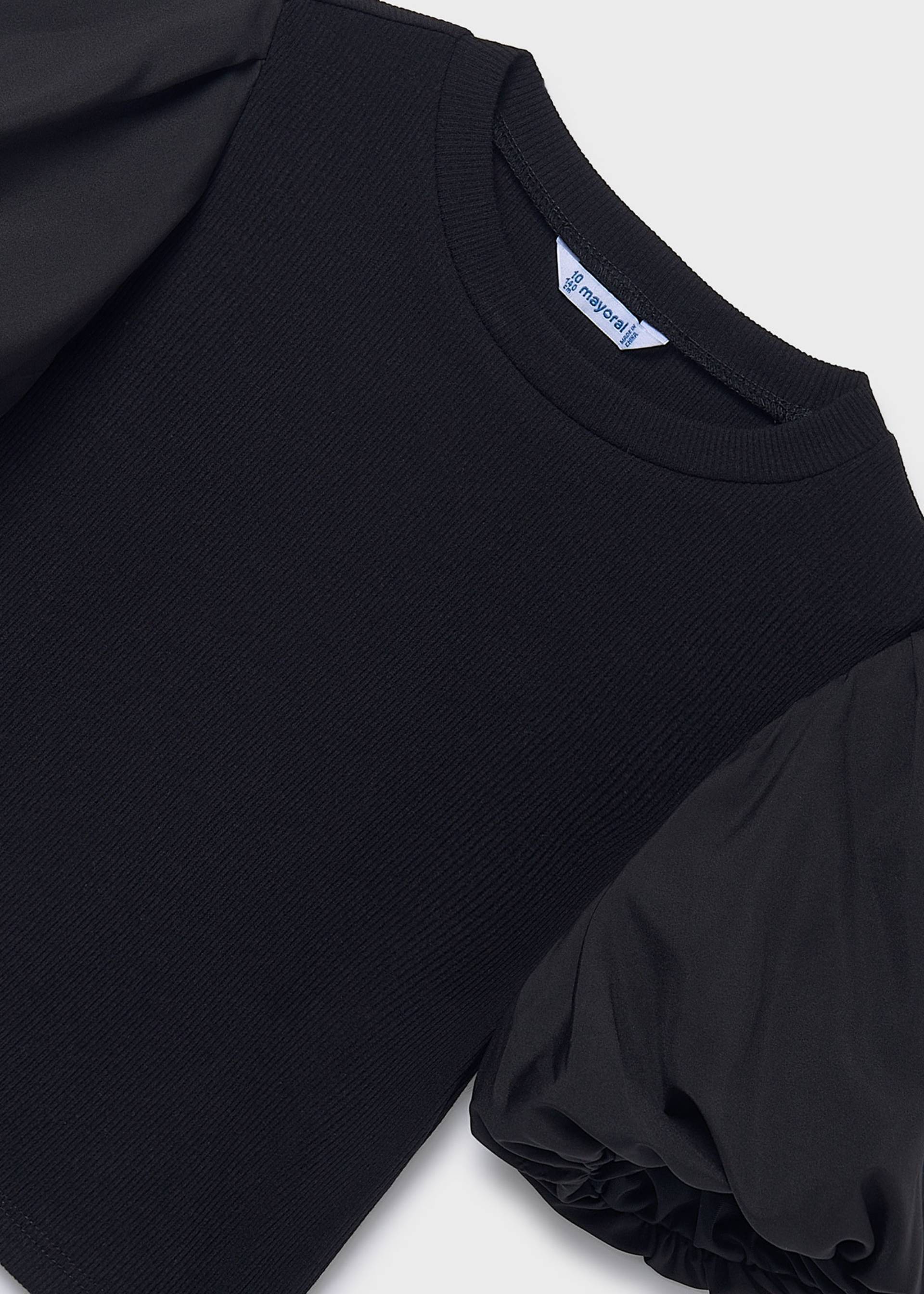 T-Shirt gerippt Puffärmeln Teenager Mädchen