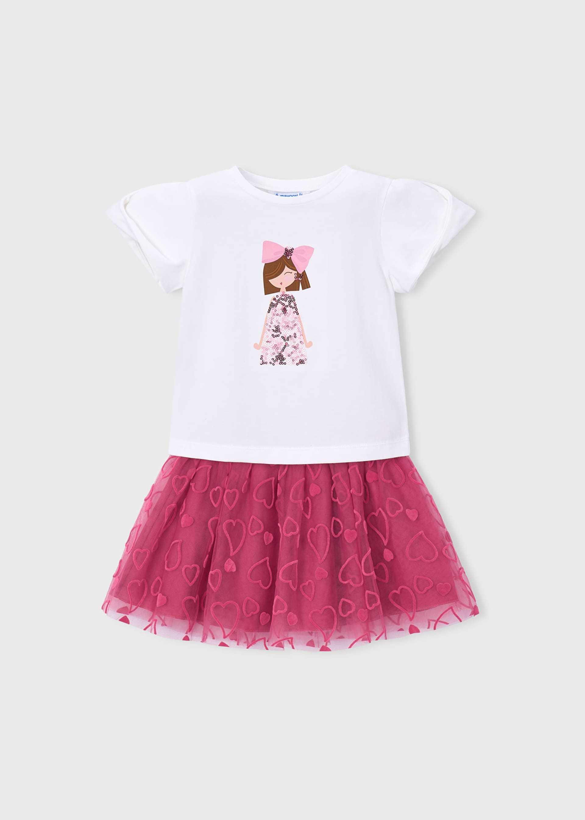 Conjunto falda tul y camiseta niña