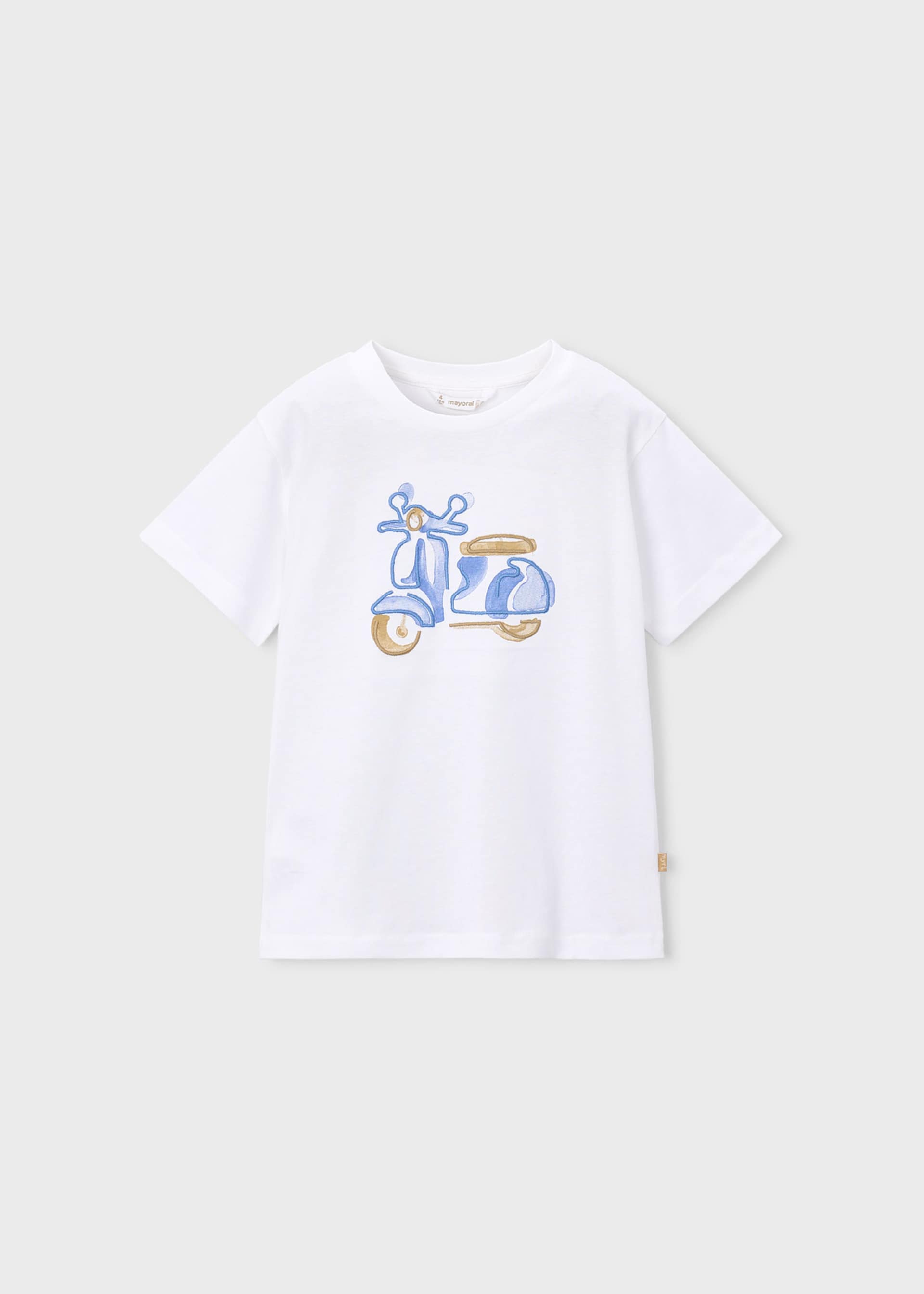 T-Shirt mit Motorroller-Bestickung Jungen