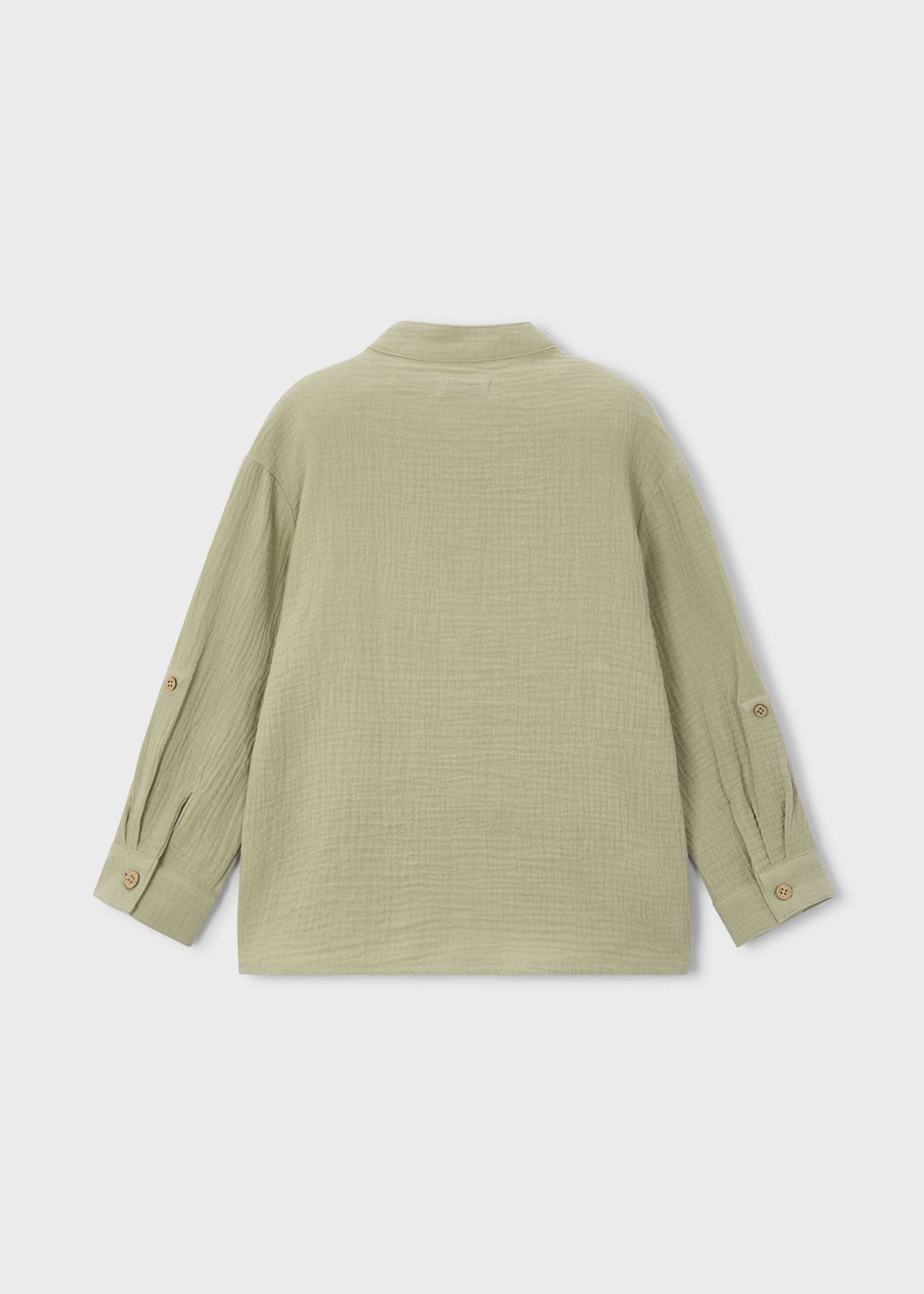 Chemise bambula col mao garçon