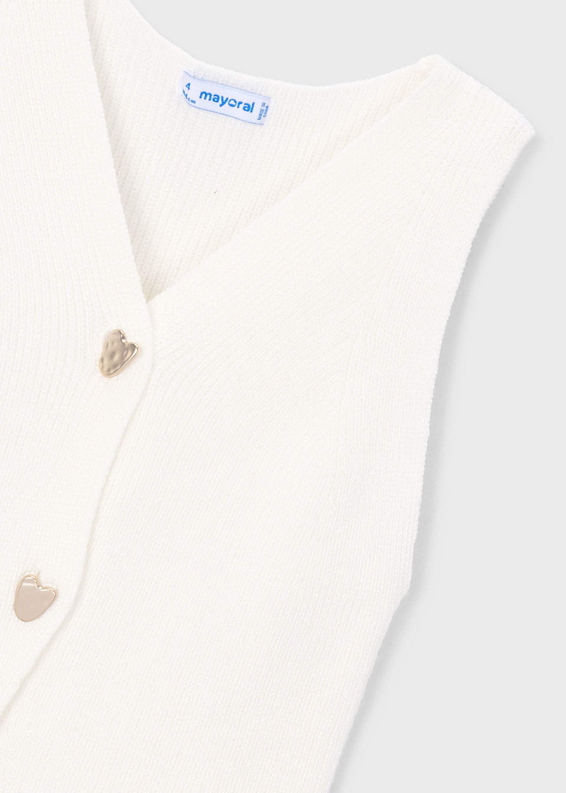 Girl's knitted waistcoat with buttons