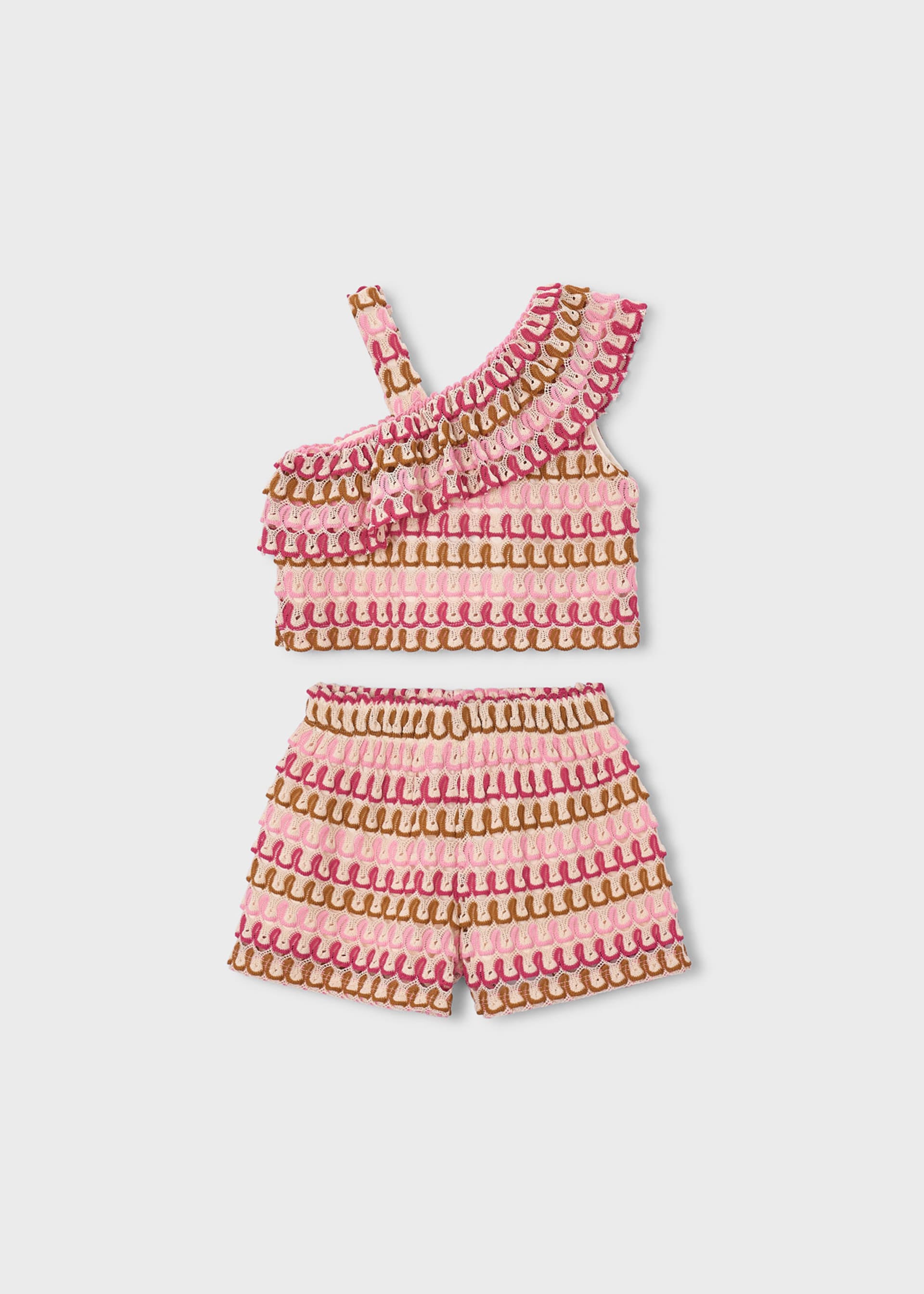 Conjunto calção e top assimétrico menina