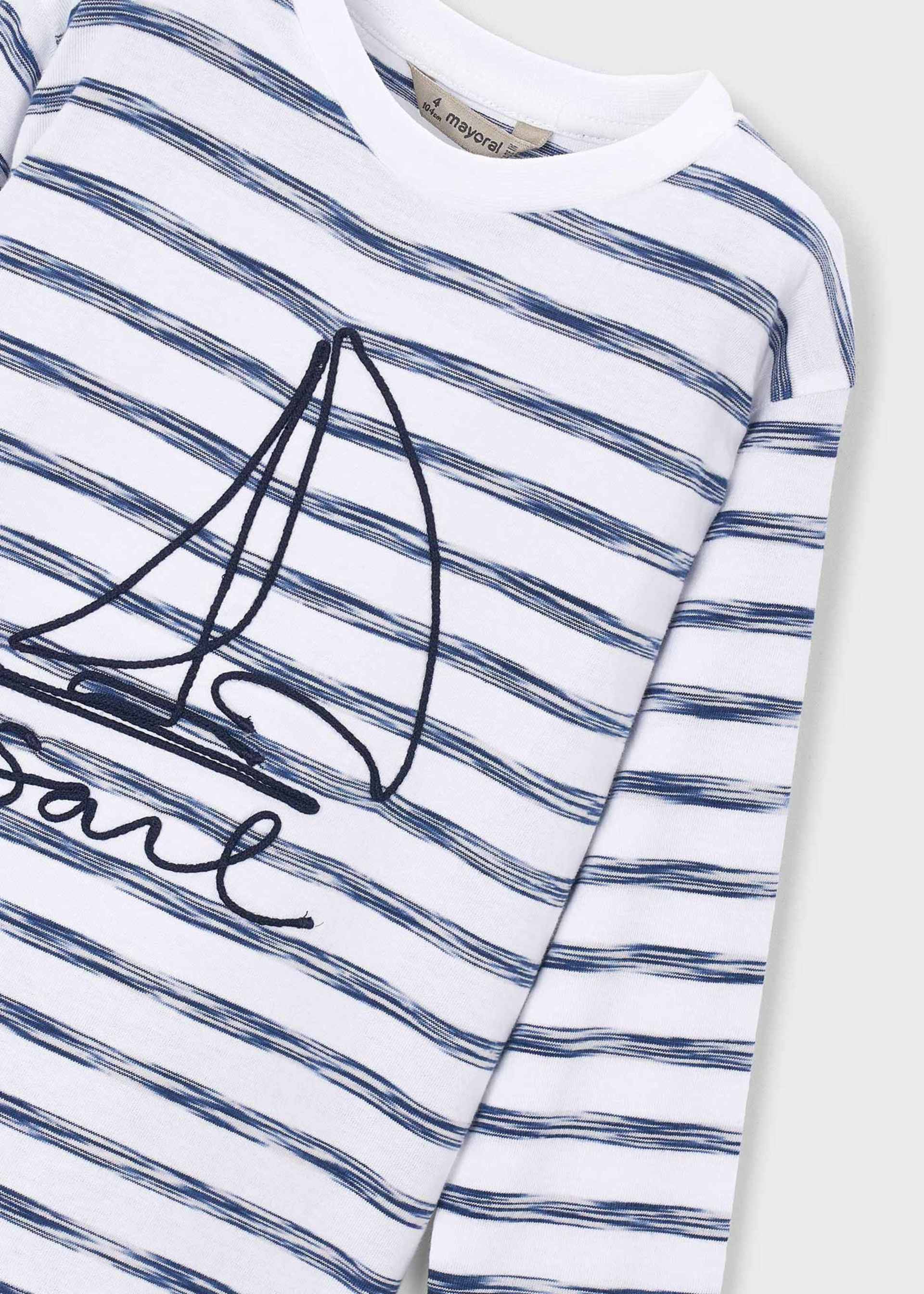 Langarm Shirt gestreift Schiff Jungen