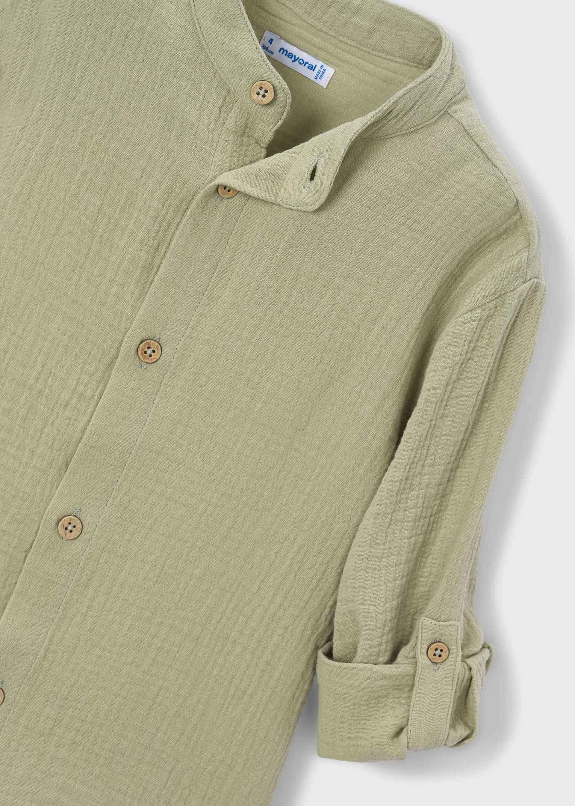 Chemise bambula col mao garçon