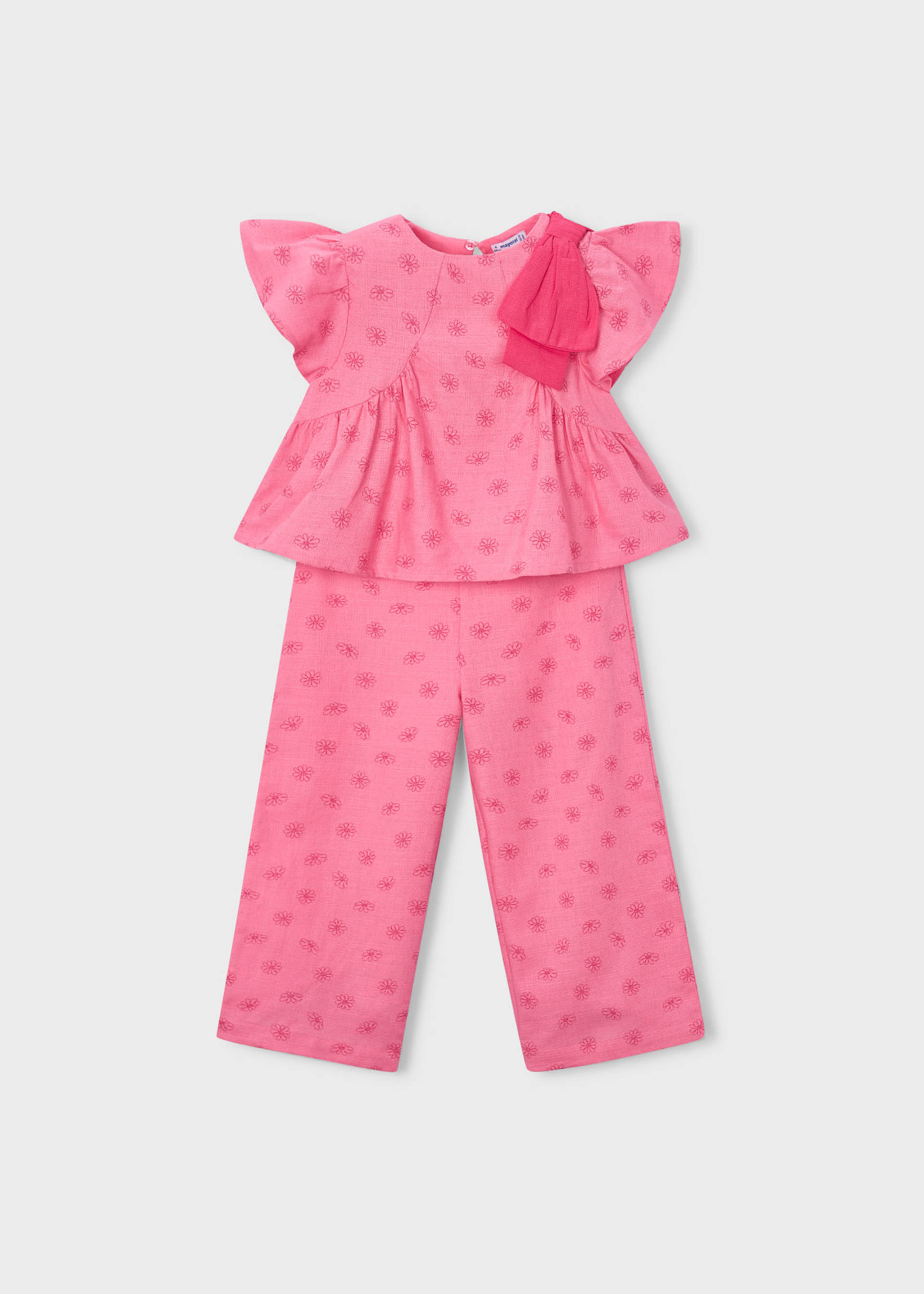 Conjunto pantalón largo y top estampado niña