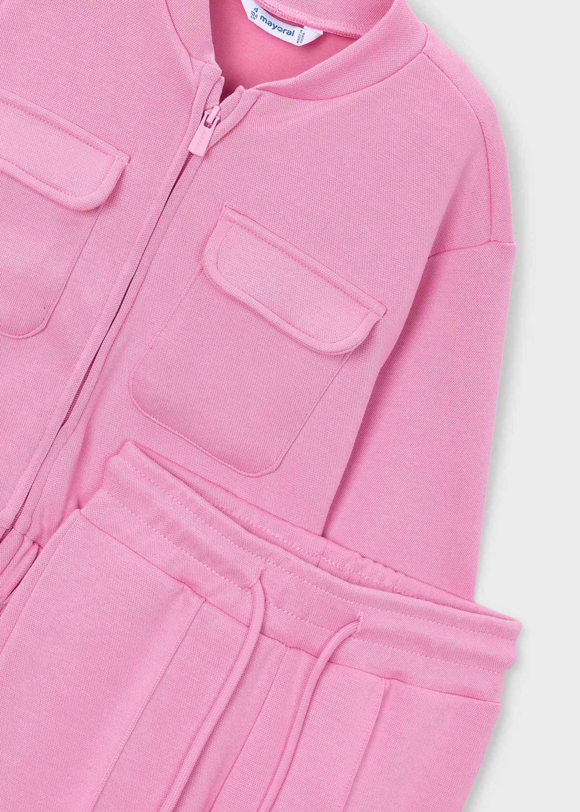 Girls' piqué tracksuit