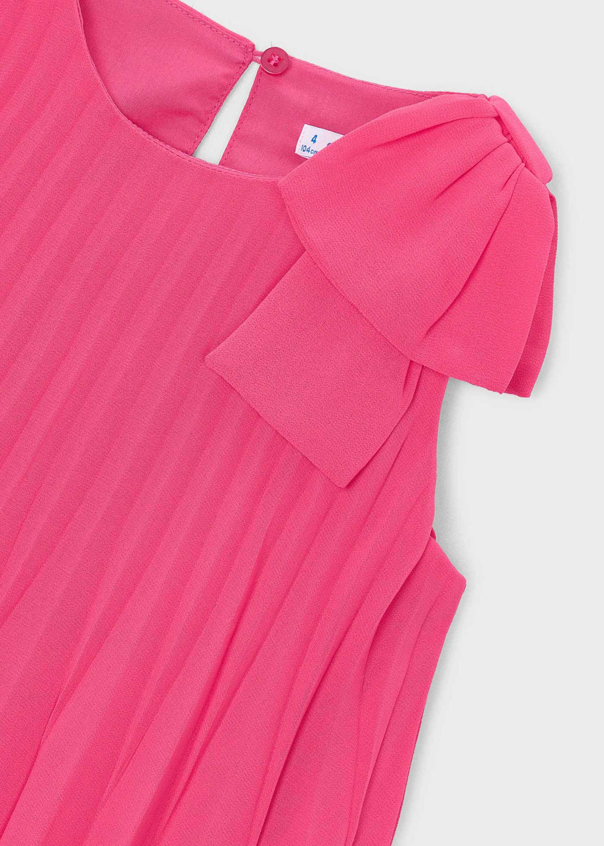 Vestido plisado moño niña