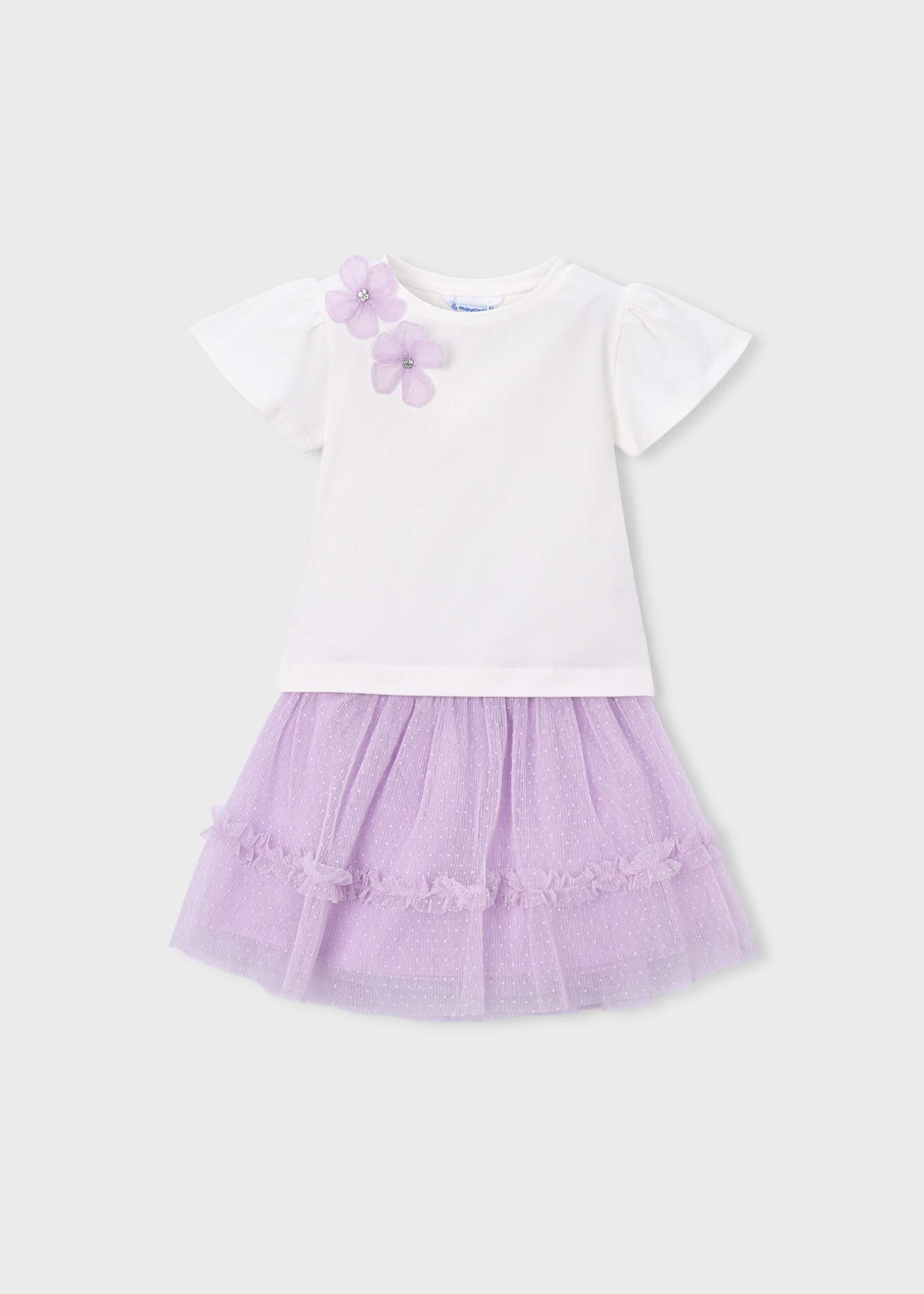 Tulle skirt and T-shirt set for girls