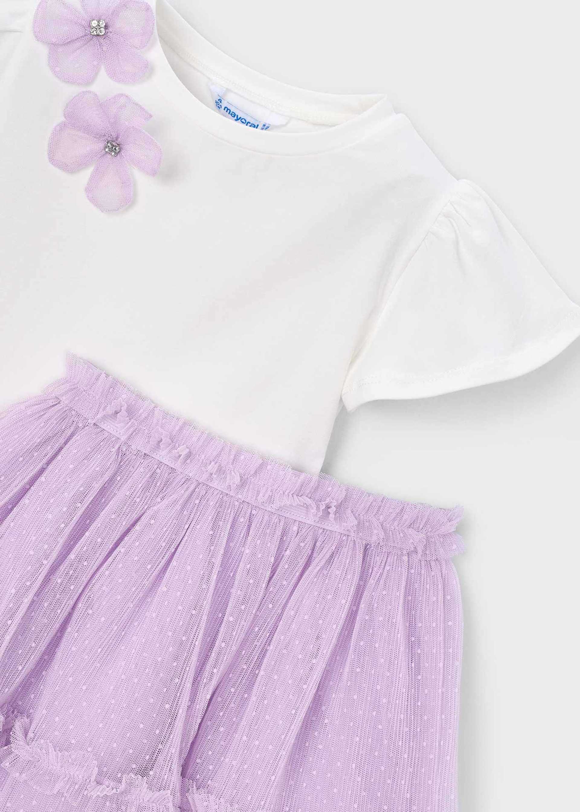 Ensemble jupe en tulle et t-shirt fille