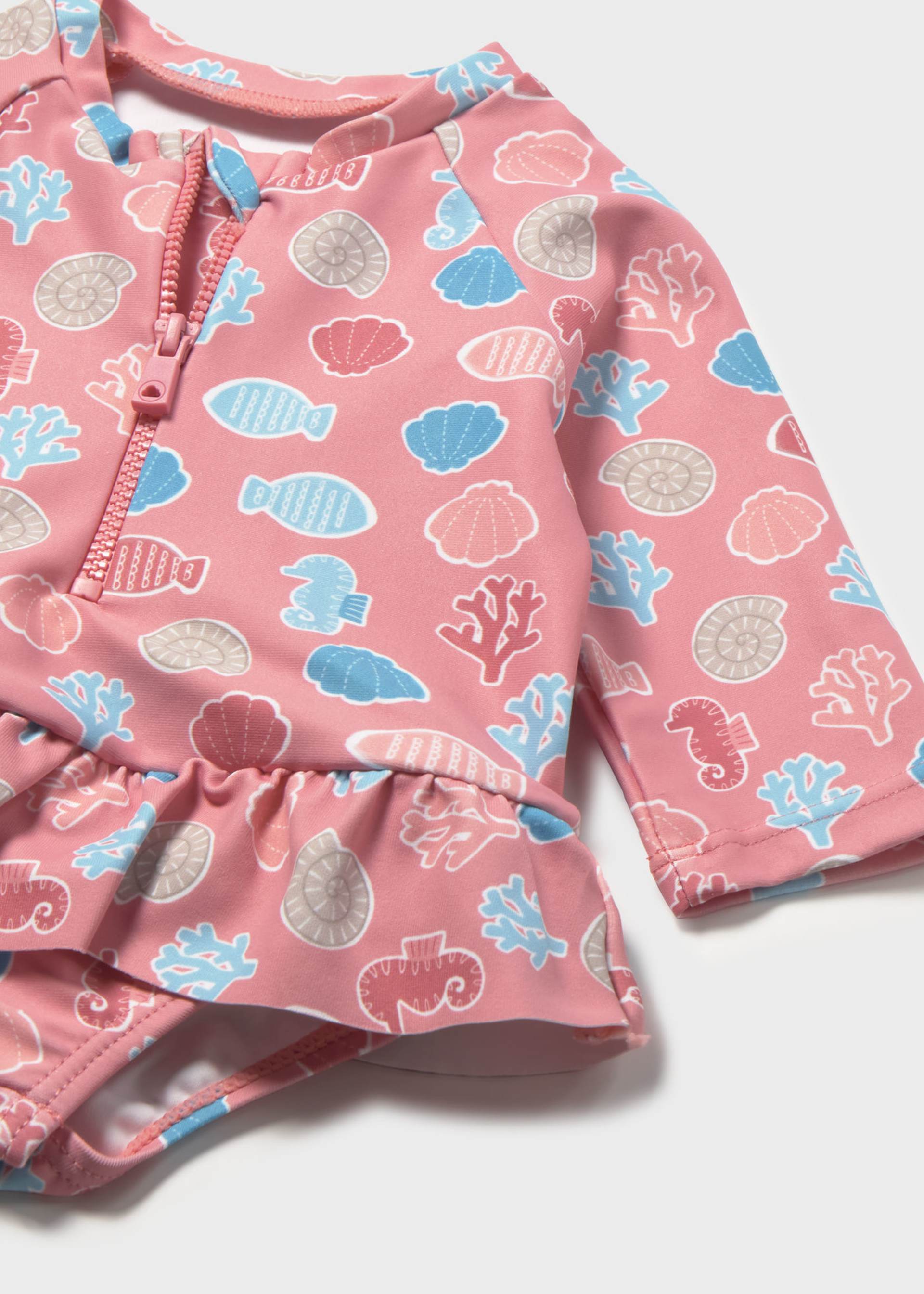 Newborn Girl 2-Piece Swim Set with Sun Protection