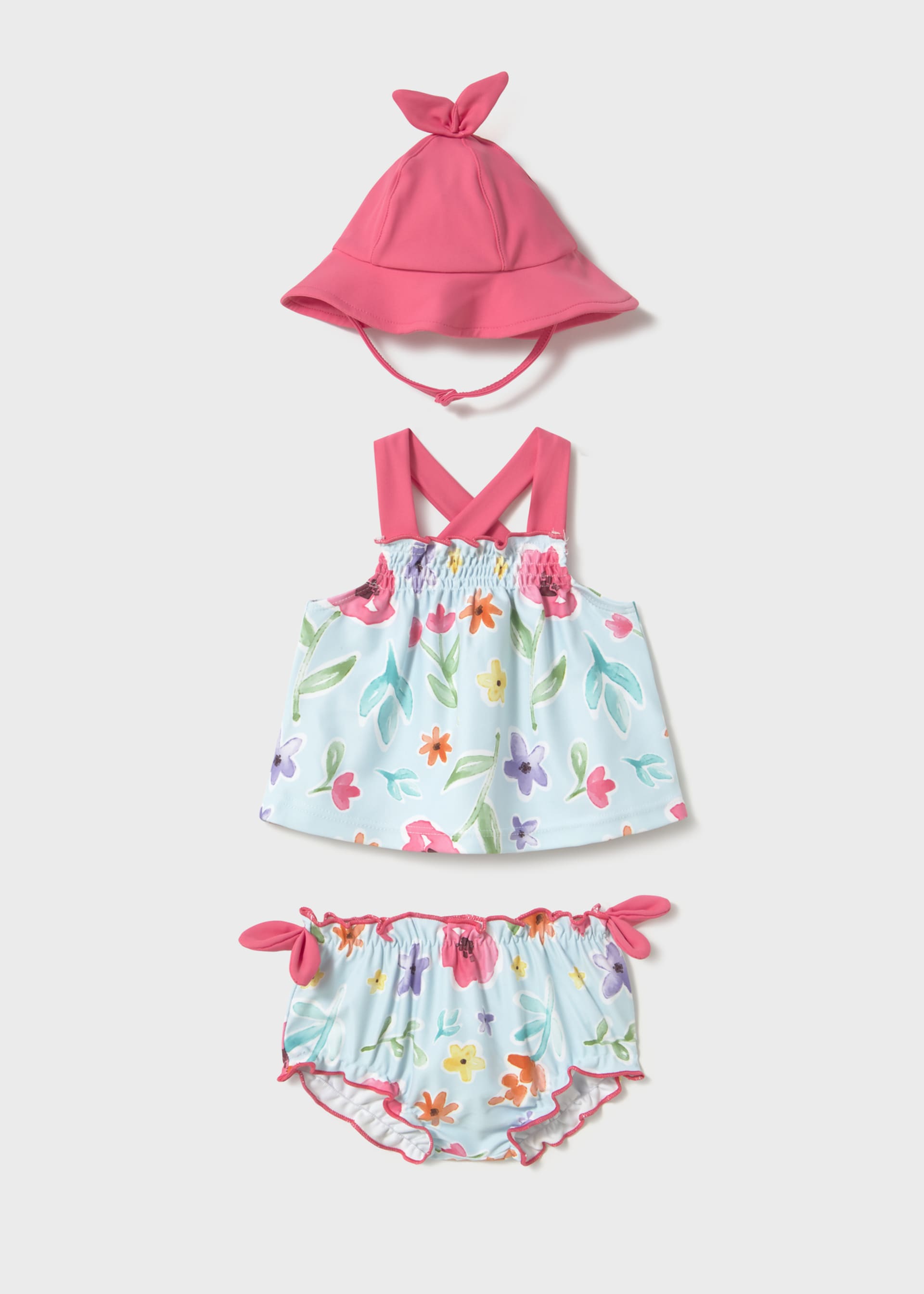 Newborn Girl 3-Piece Swim Set with Sun Protection