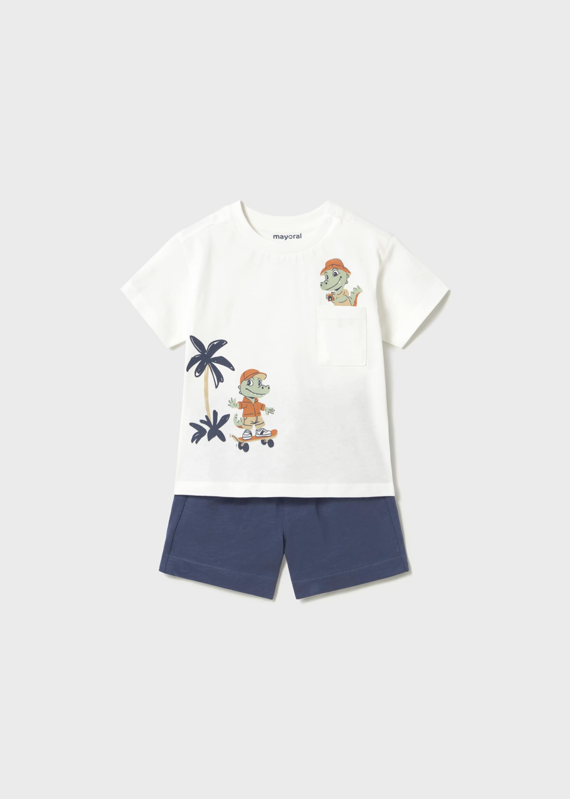 Conjunto bermuda y playera palmeras bebé