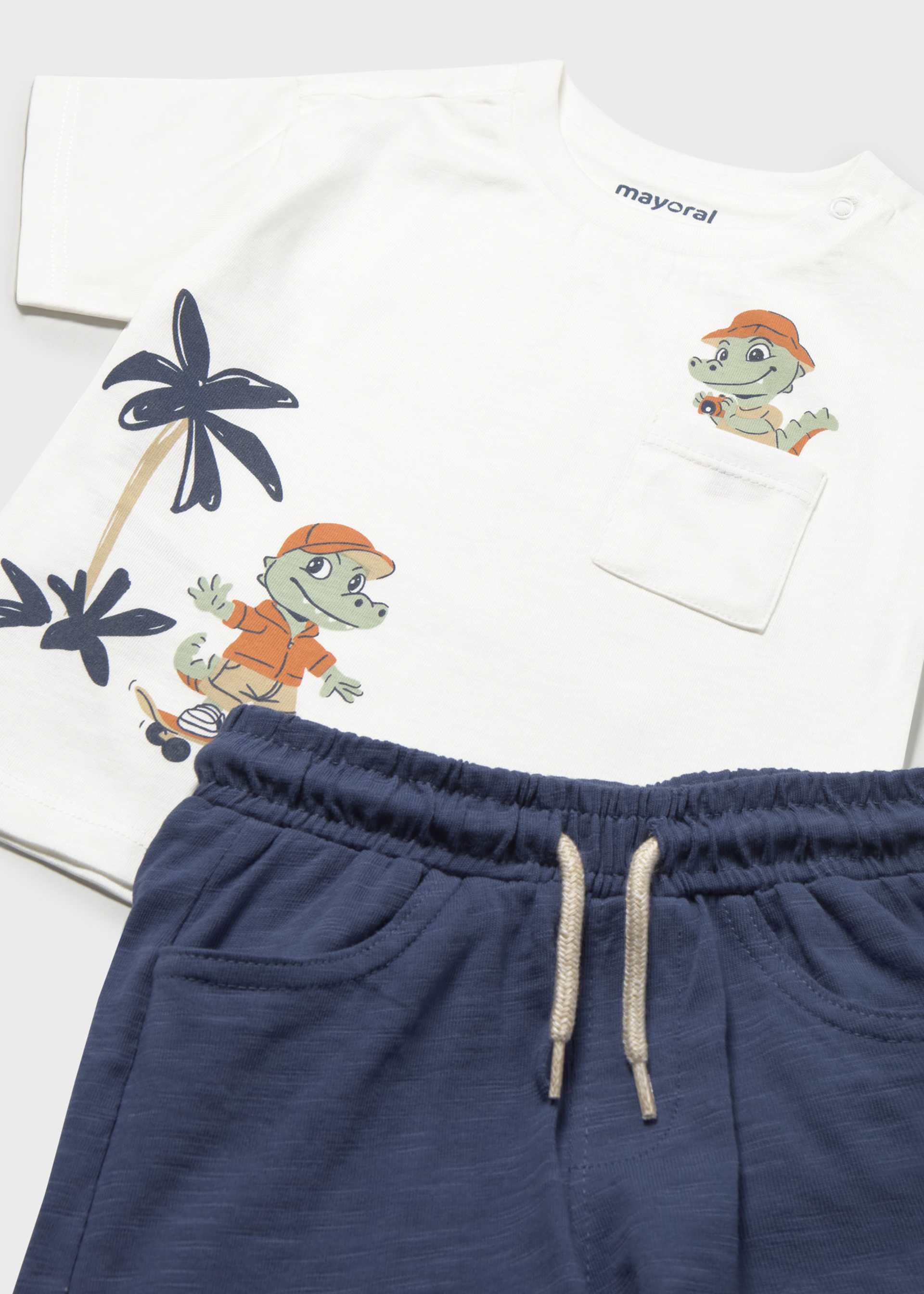 Ensemble bermuda et t-shirt palmiers bébé