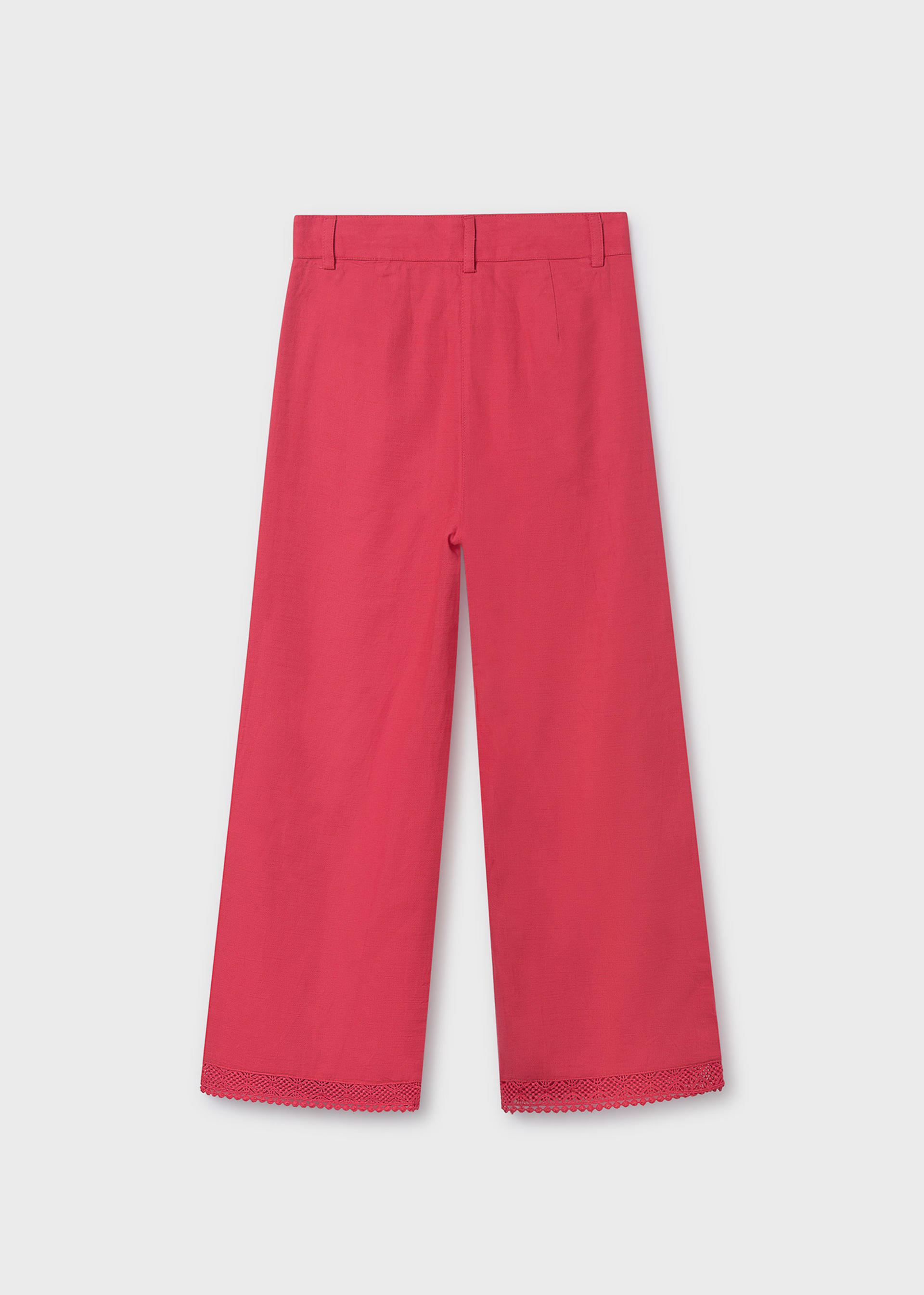 Pantalon avec bordure brodée fille