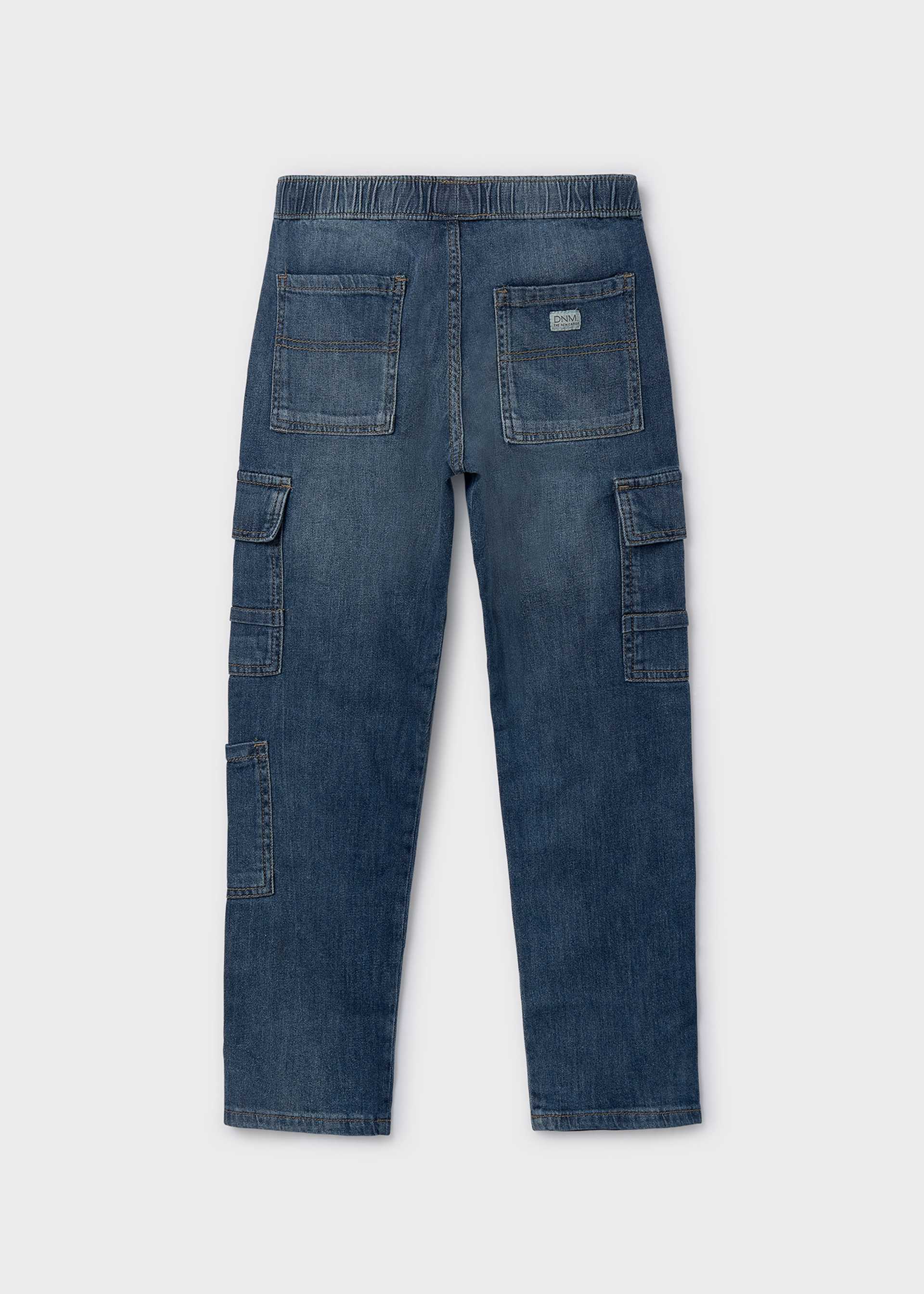 Pantalón de mezclilla cargo chico