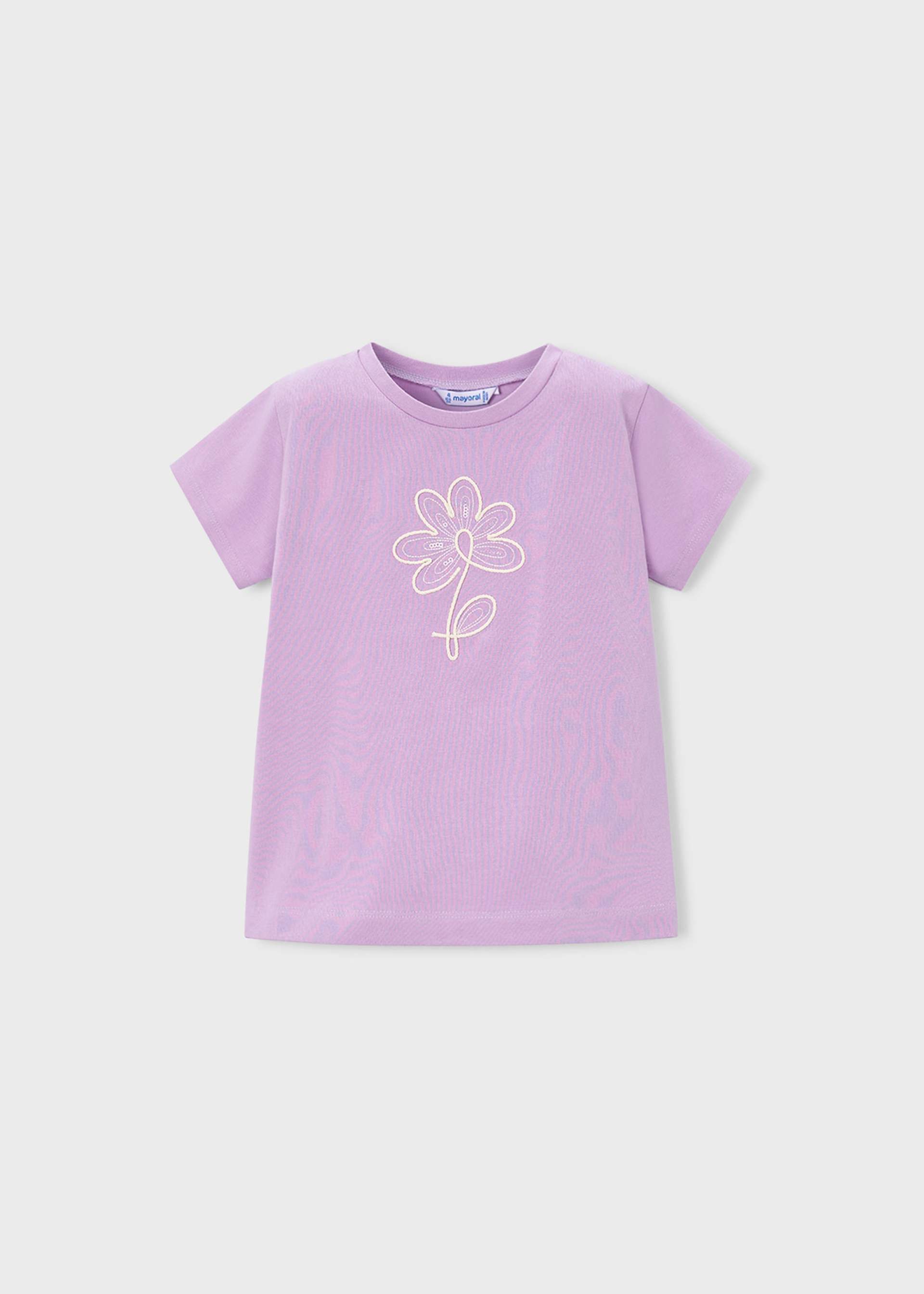 T-shirt básica flor menina
